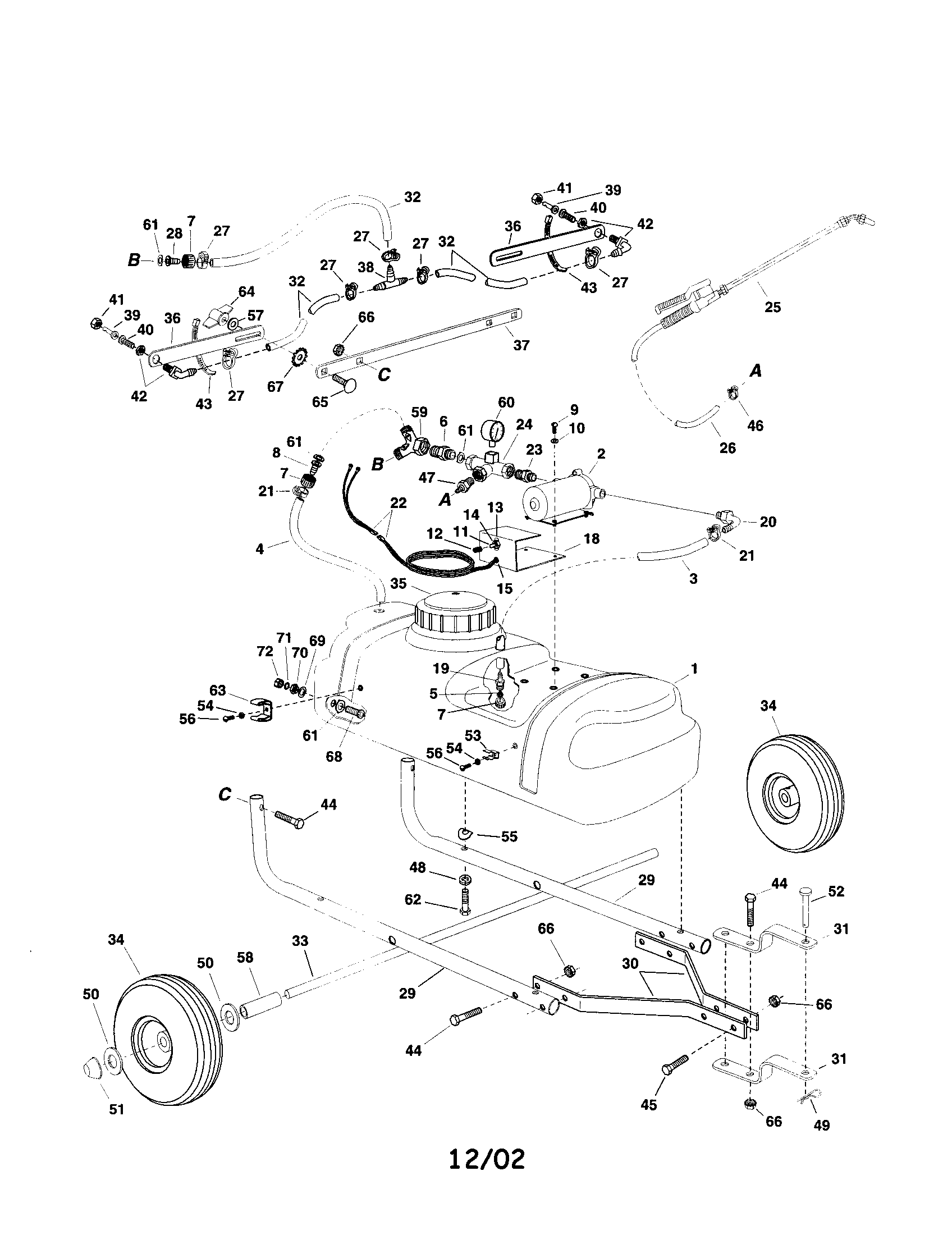 Agri-Fab 45-02921 15 gallon sprayer diagram