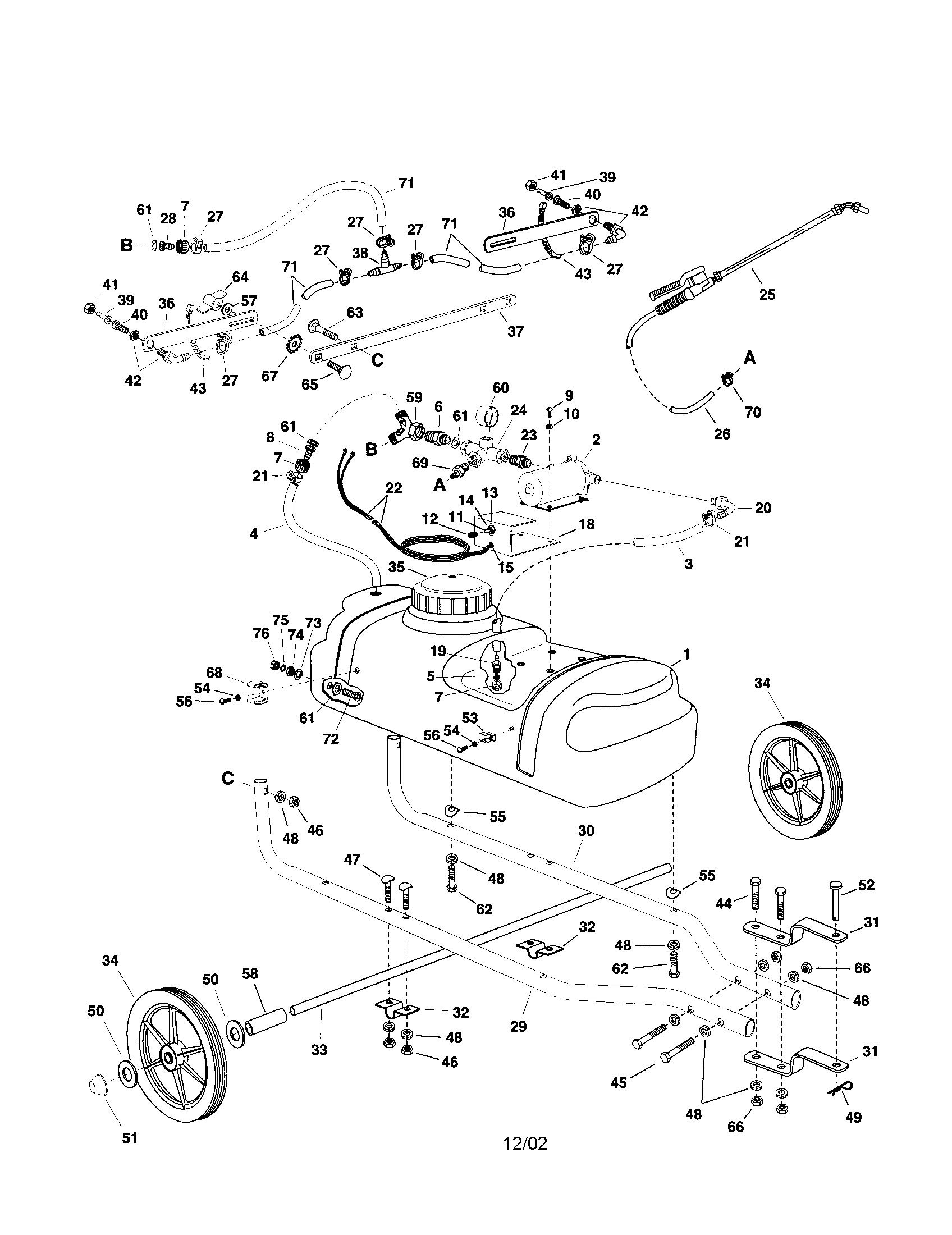 Agri-Fab 45-0292-206 15 gallon sprayer diagram