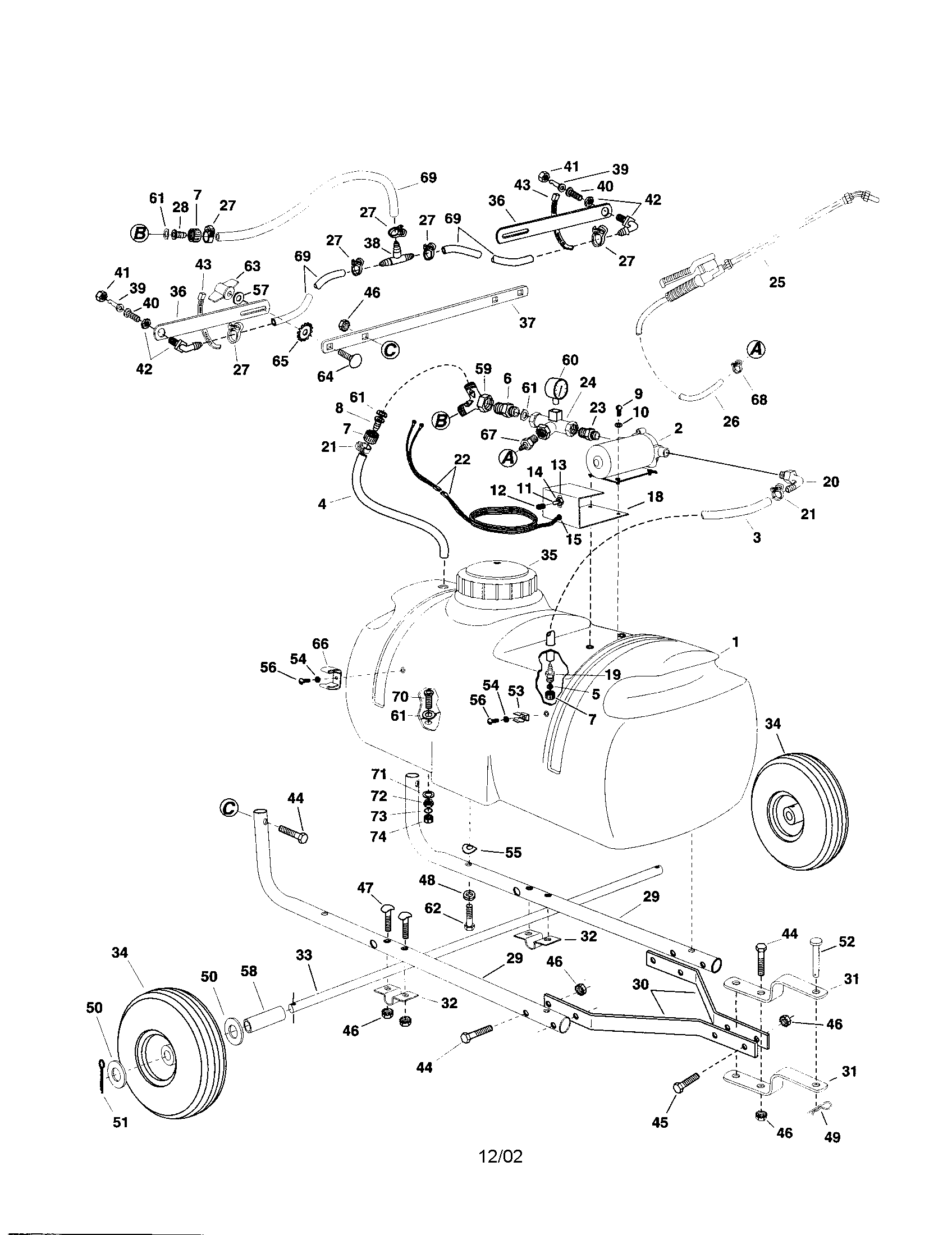 Agri-Fab 45-02931 25 gallon sprayer diagram