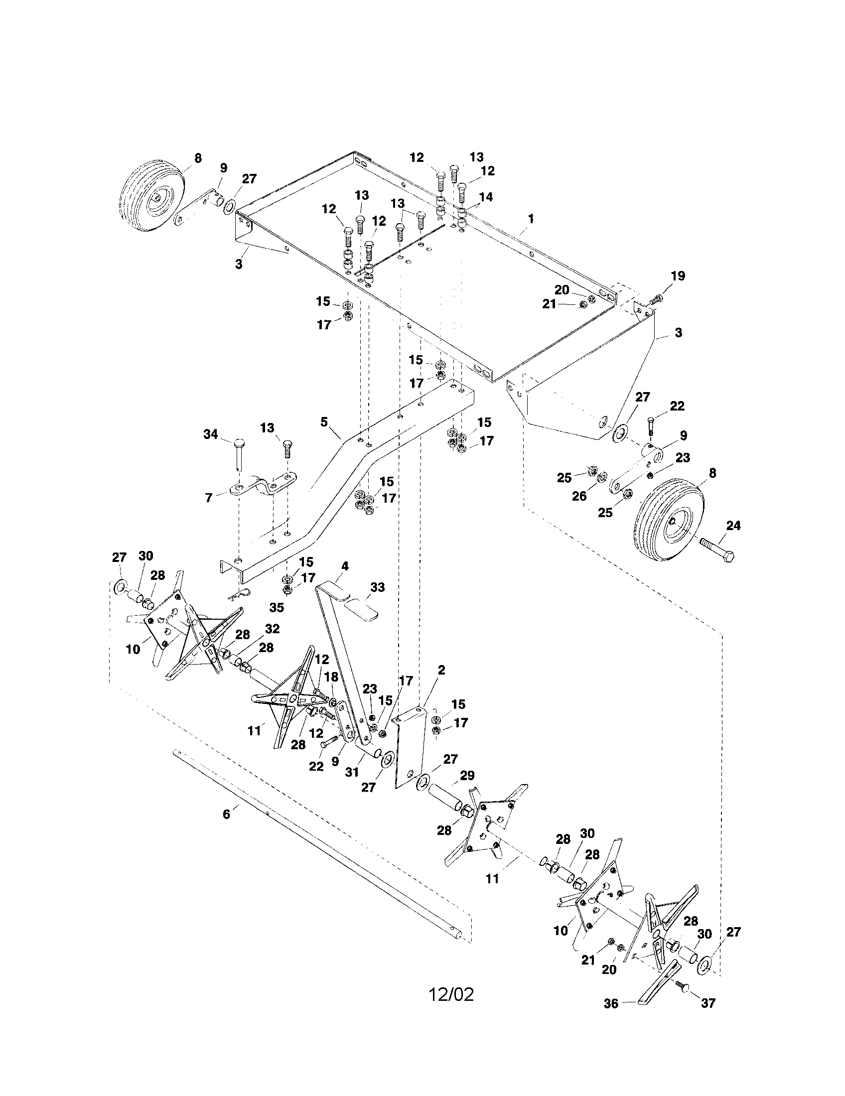 Agri-Fab 45-0298 40" plug aerator diagram