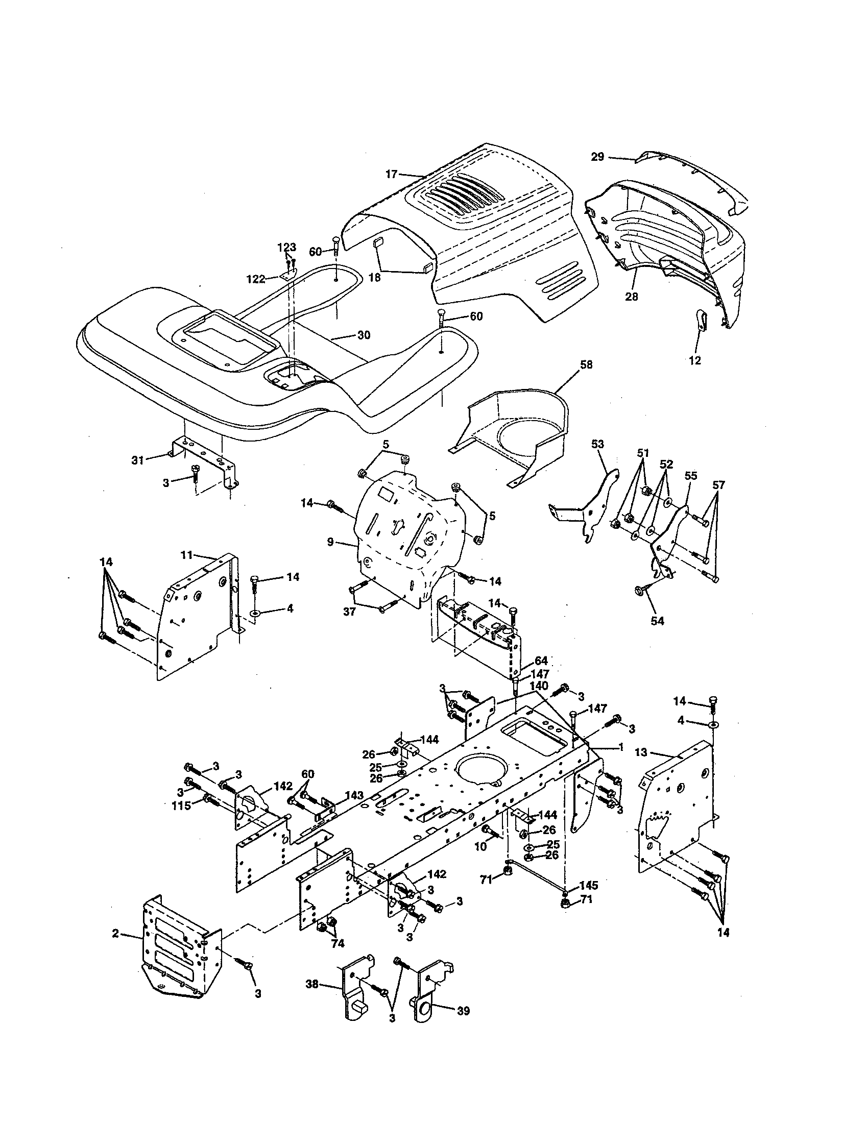 Craftsman 917258552 chassis and enclosures diagram