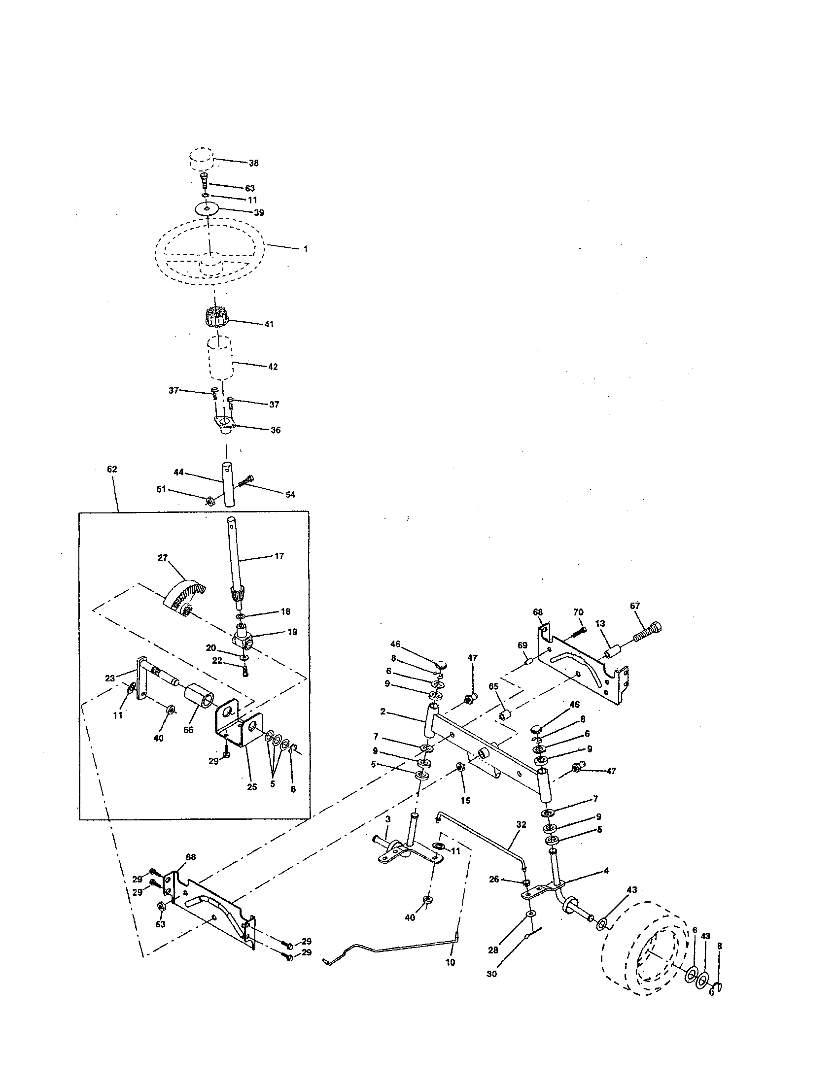 Craftsman 917258552 steering assembly diagram