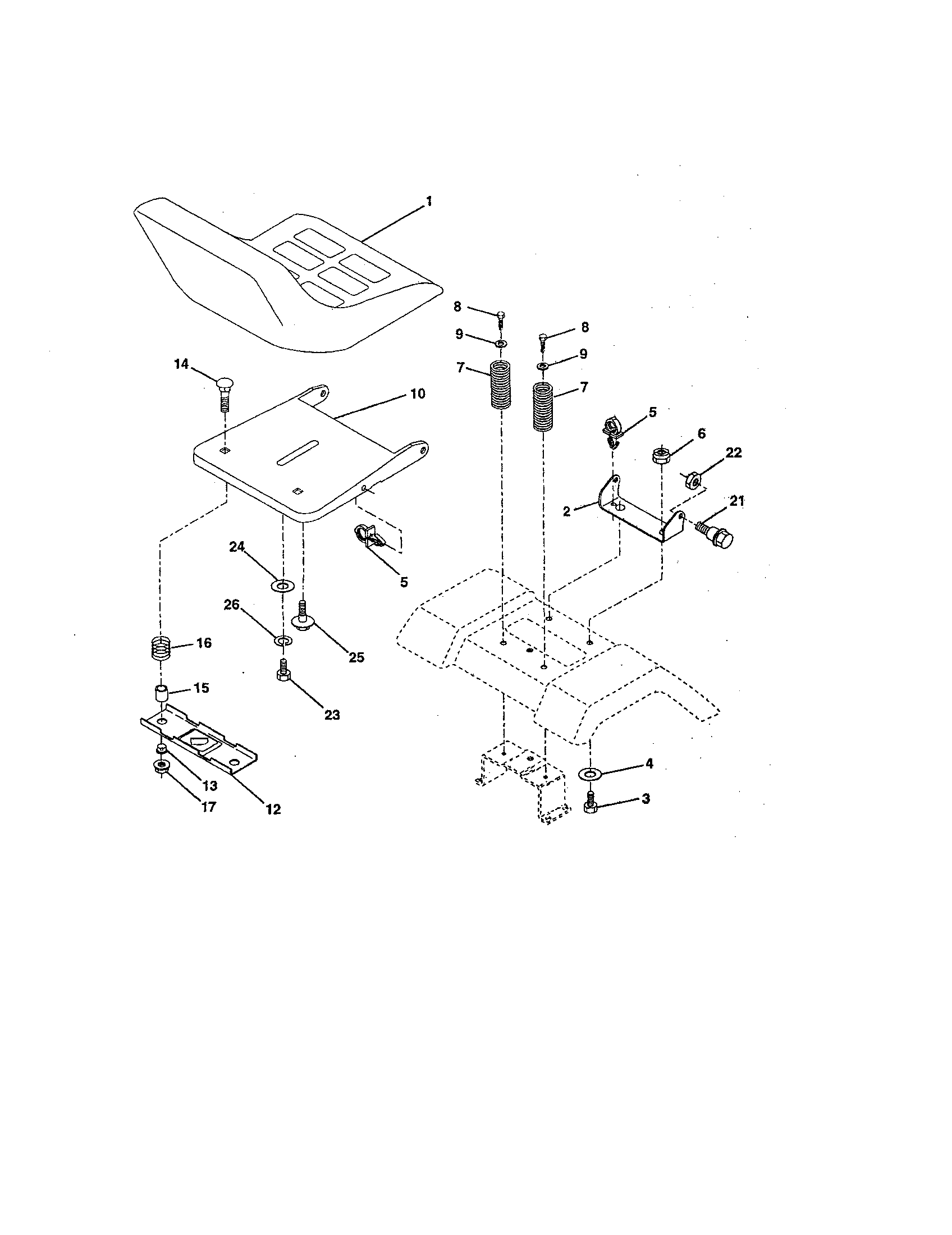 Craftsman 917258552 seat assembly diagram