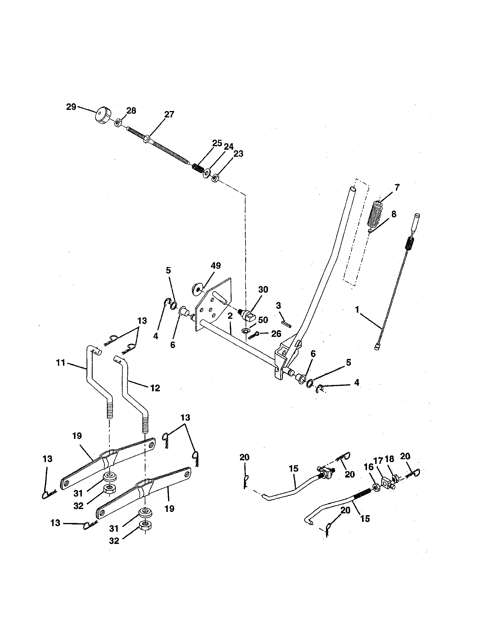 Craftsman 917258552 mower lift diagram