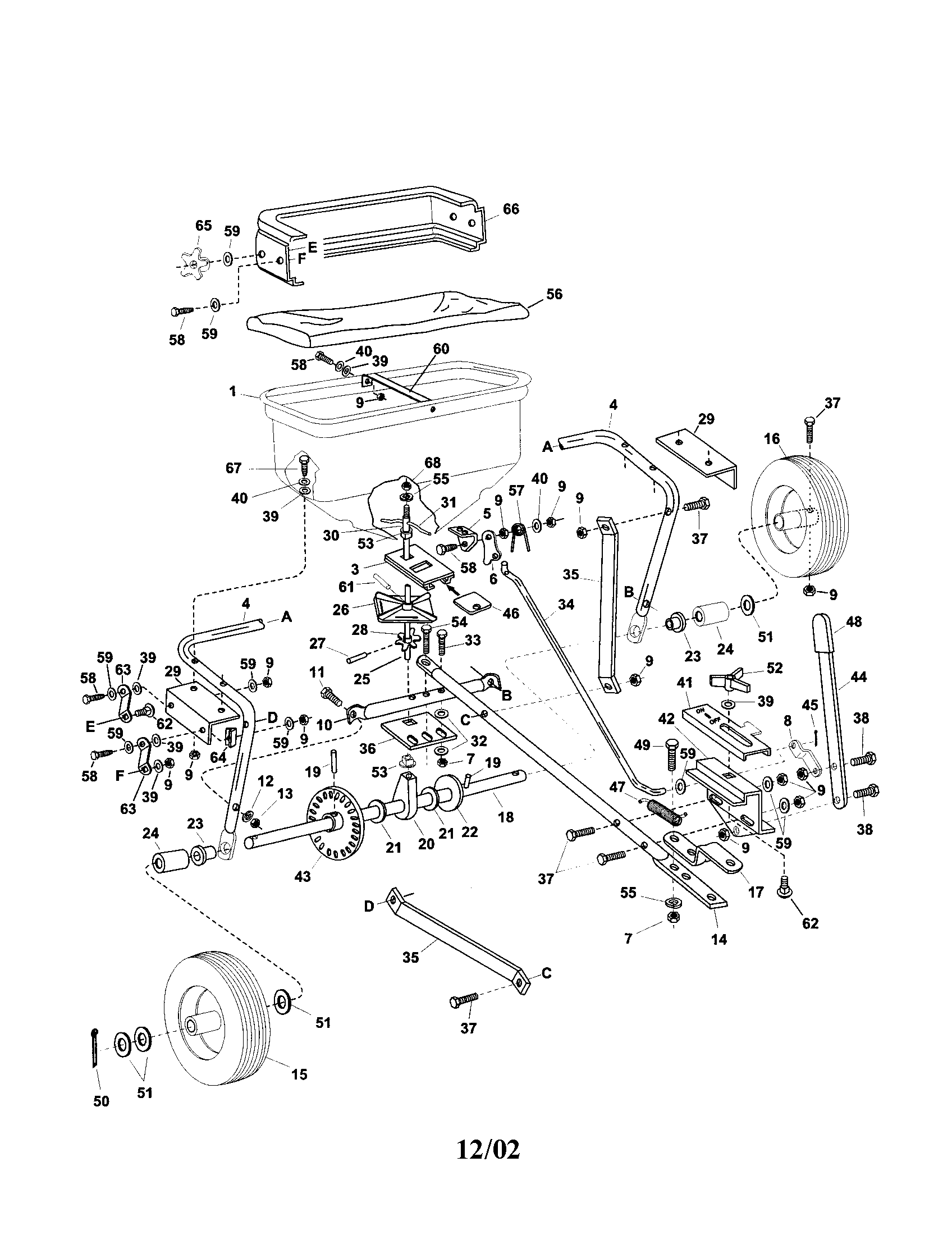 Agri-Fab 501871-206 broadcast spreader diagram