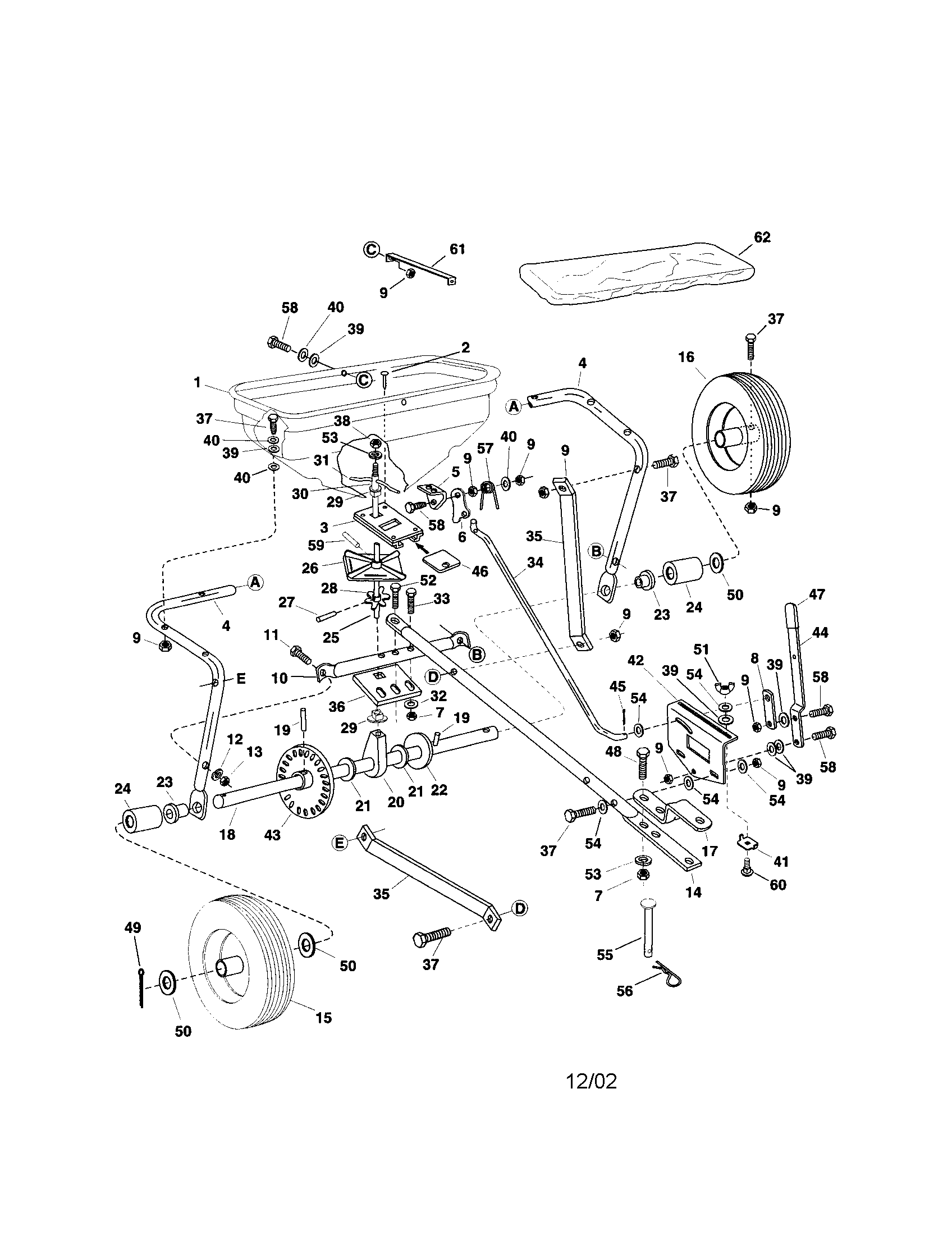 Agri-Fab 45-0319 broadcast spreader diagram