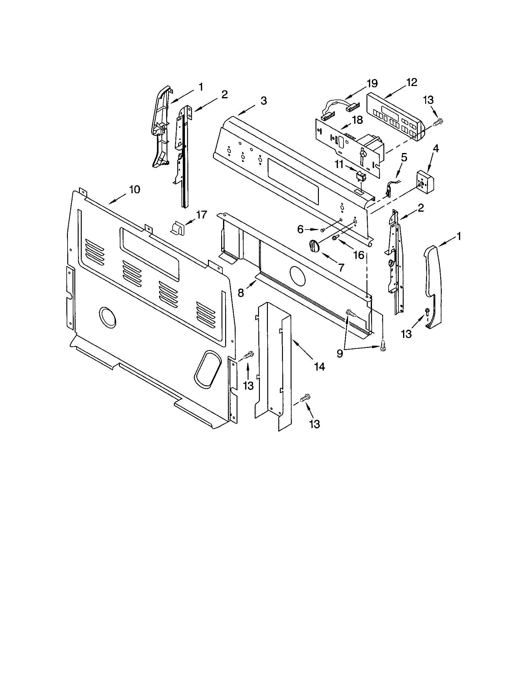 Whirlpool GR458LXLT0 control panel diagram