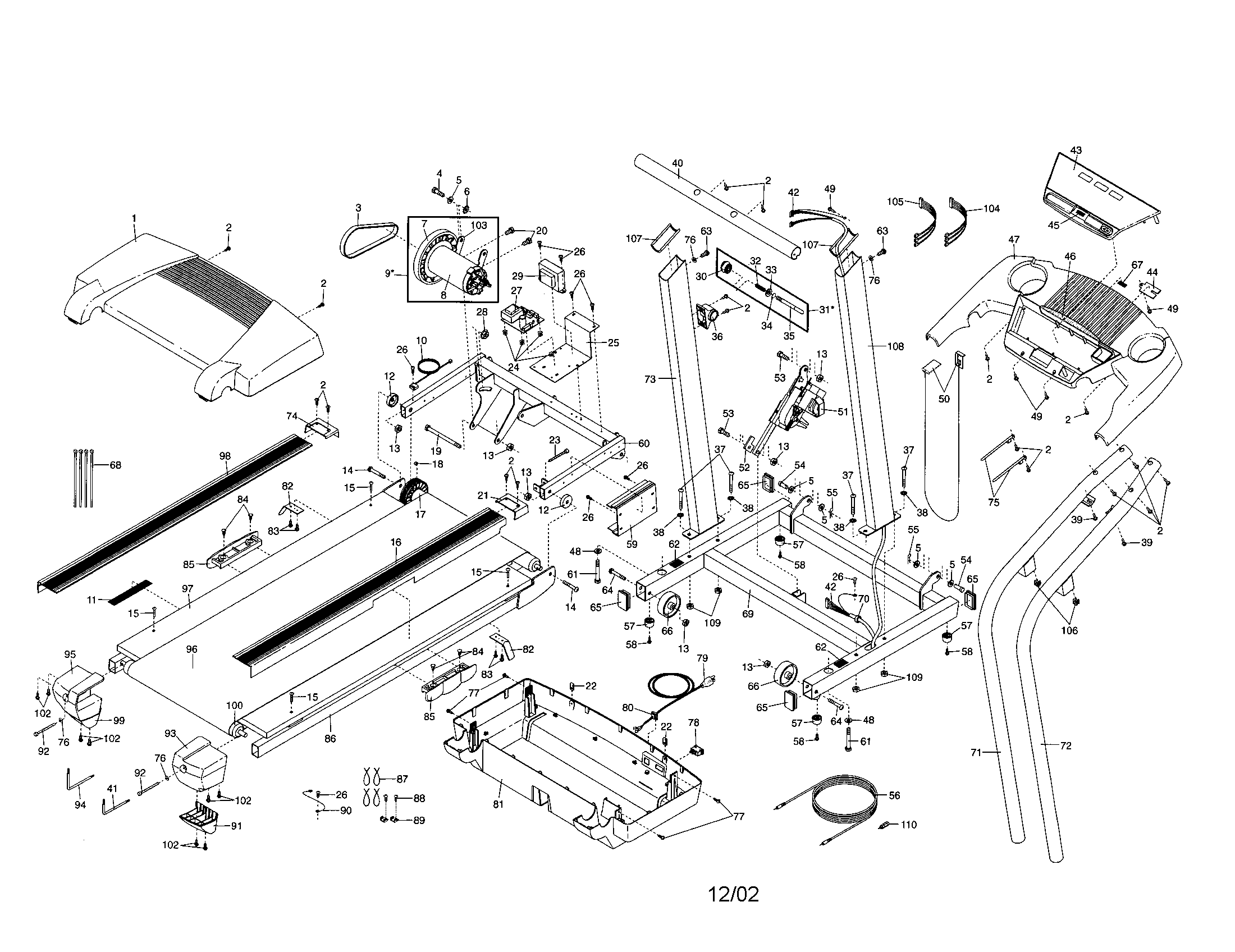 Proform PFTL49020 treadmill diagram