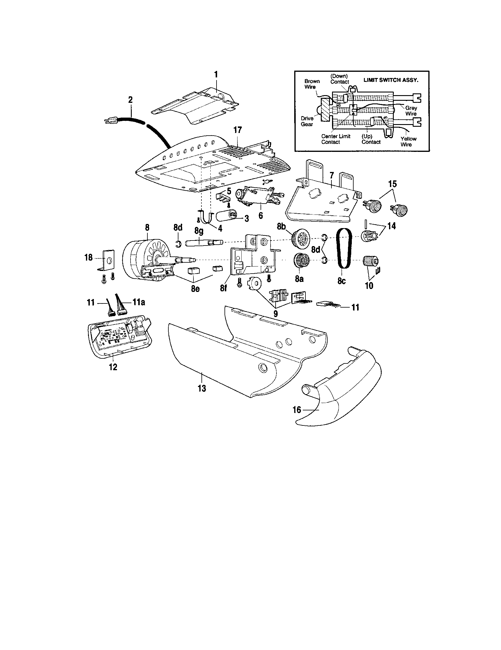 Craftsman 13953991 motor unit assembly diagram
