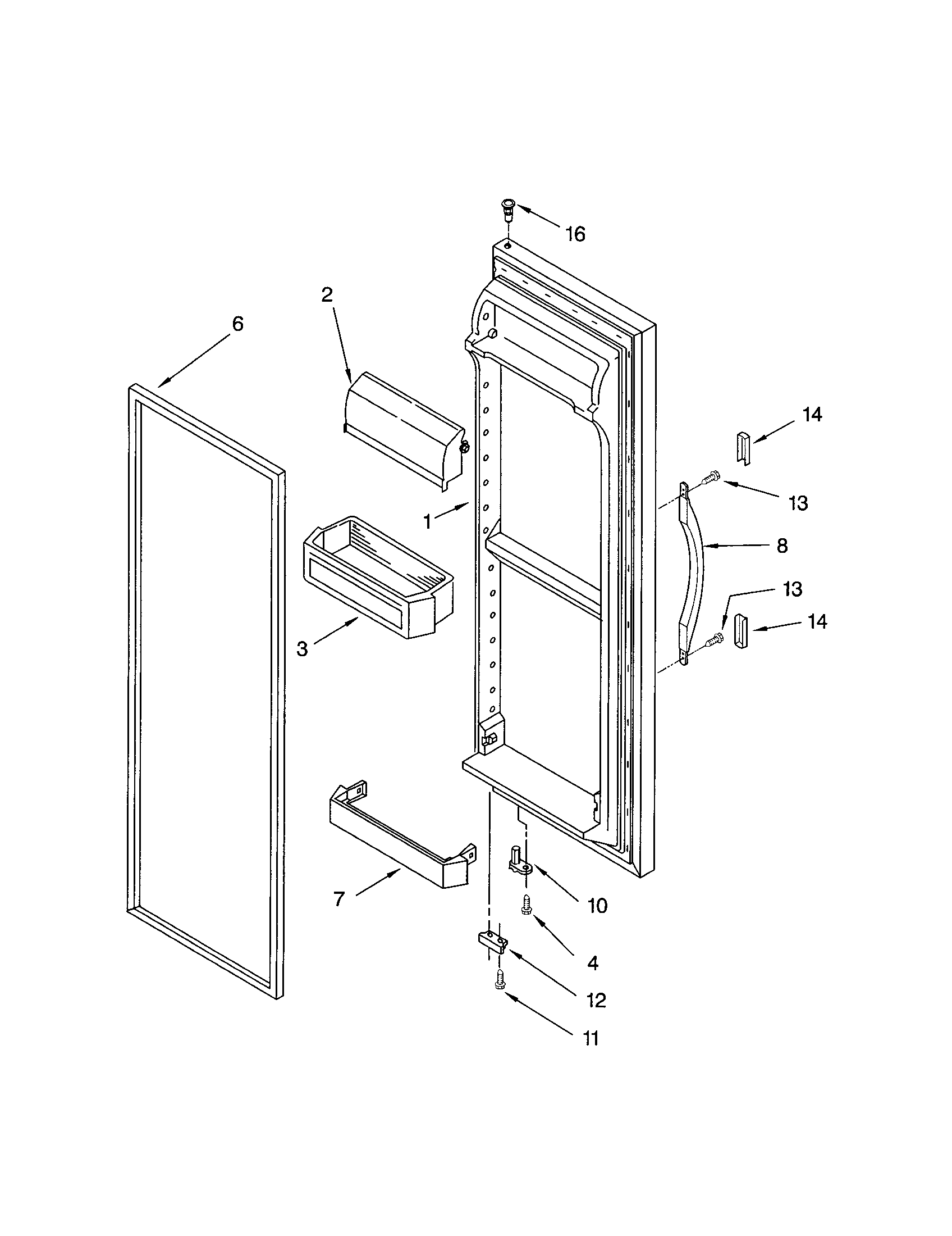 Kenmore 10653522300 refrigerator door diagram