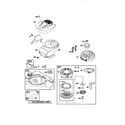 Briggs & Stratton 123K02-0266-E1 starter-rewind/housing-blower diagram