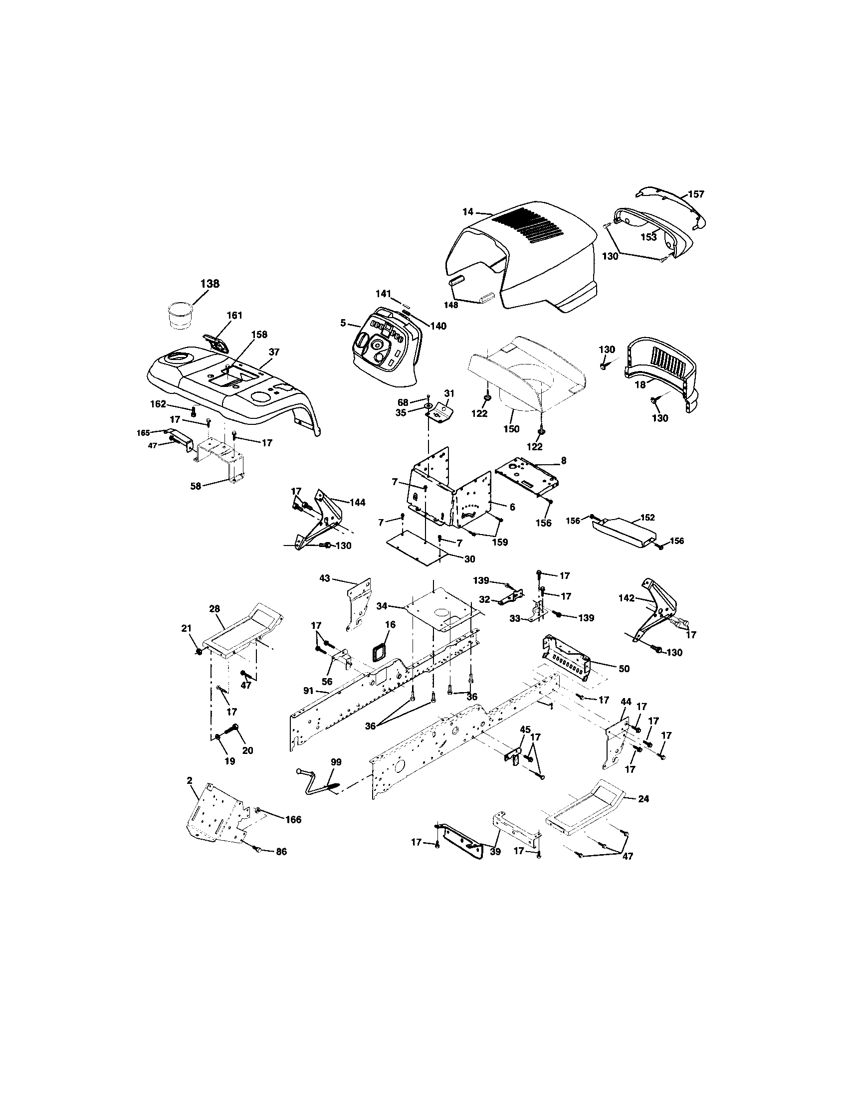 Craftsman 917276020 chassis and enclosures diagram