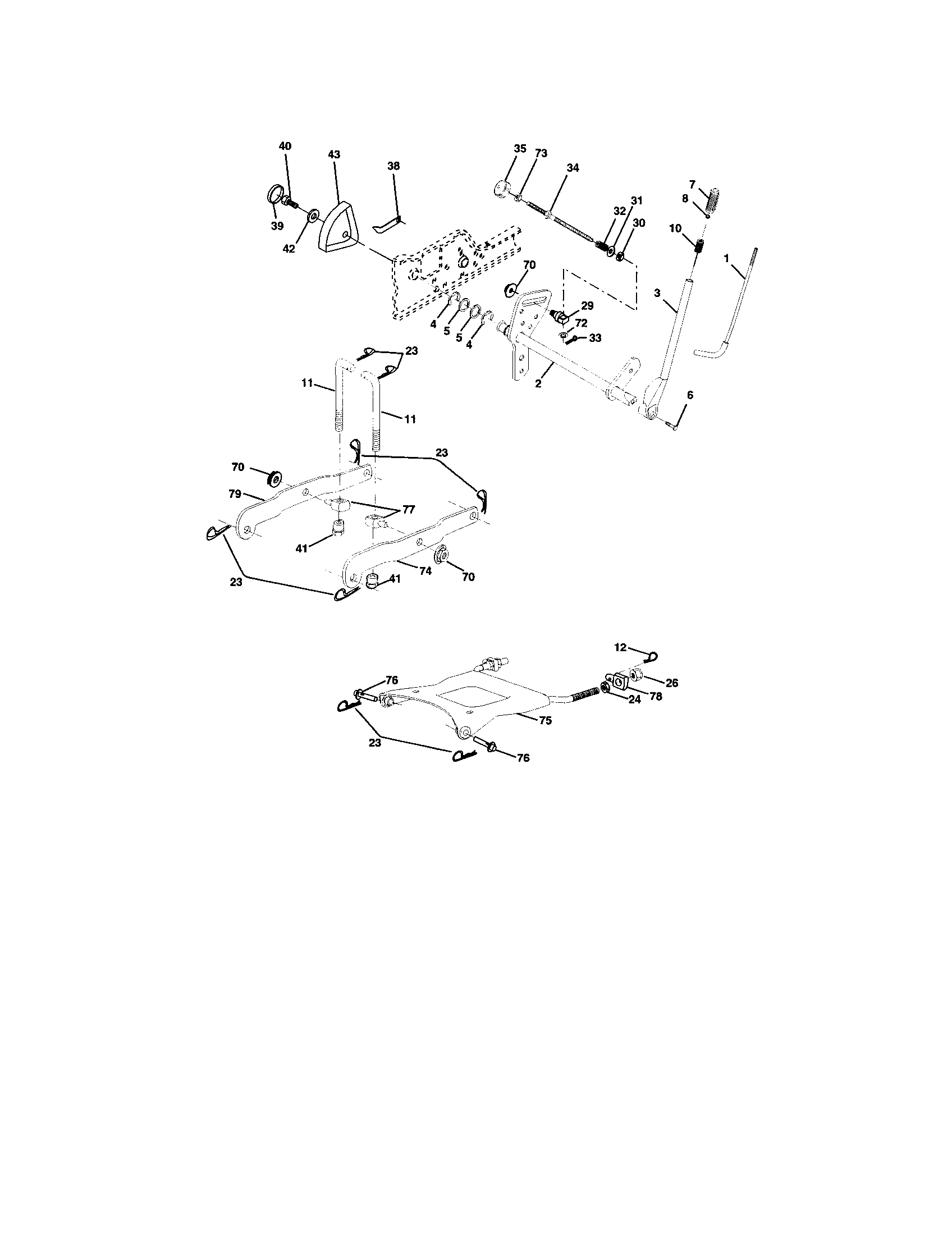 Craftsman 917276020 lift assembly diagram