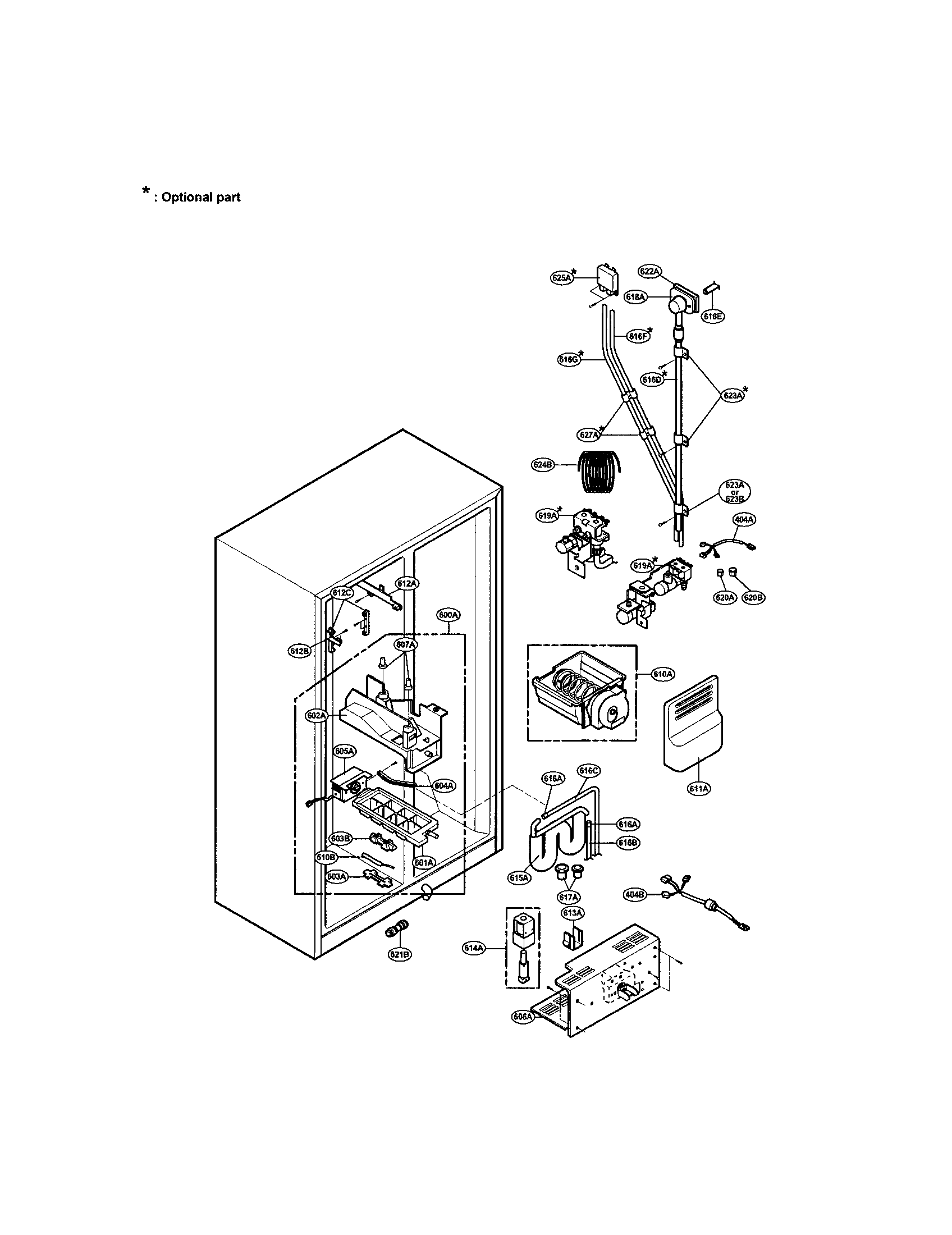 LG LRSPC2041T ice and water diagram