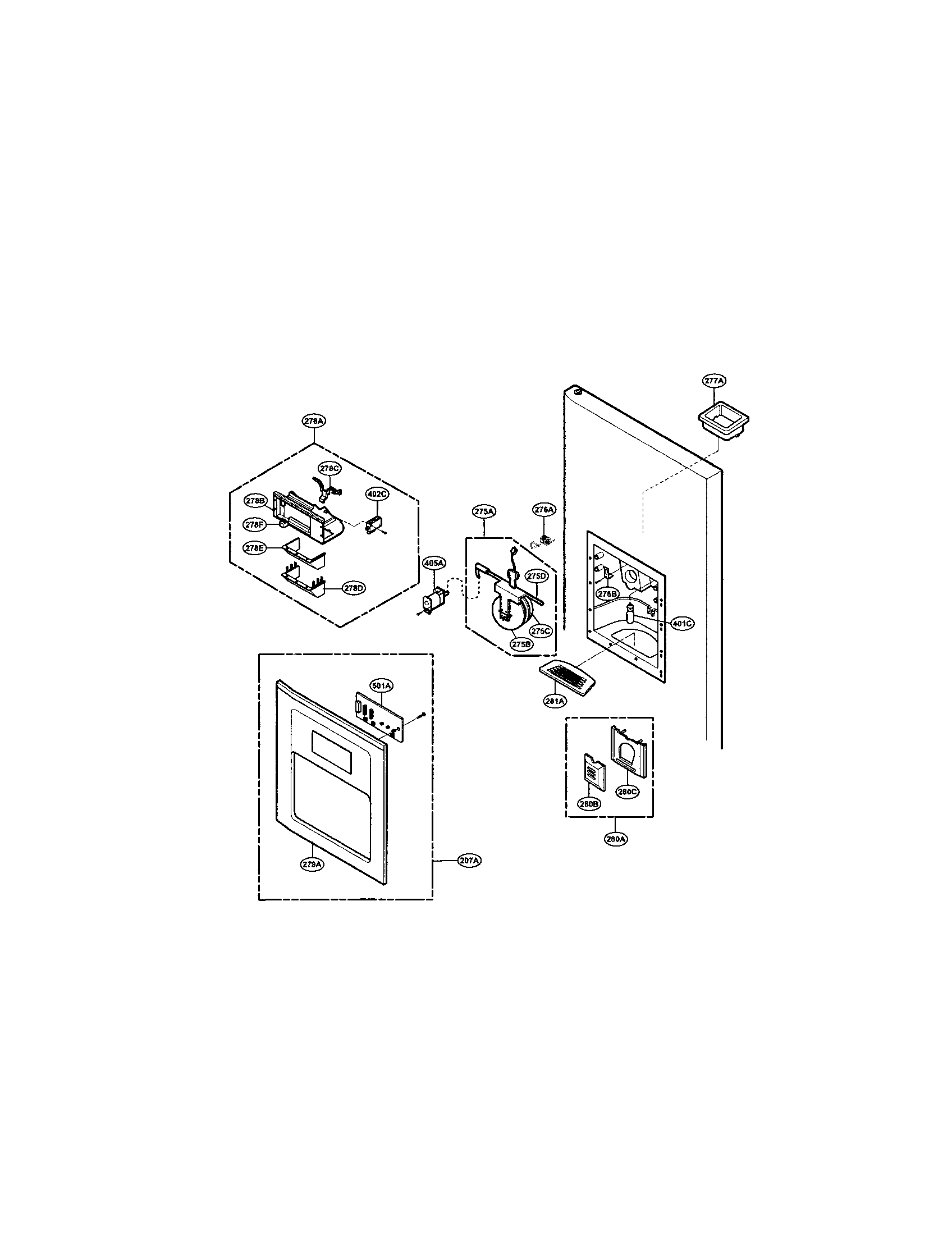 LG LRSPC2041T dispenser diagram