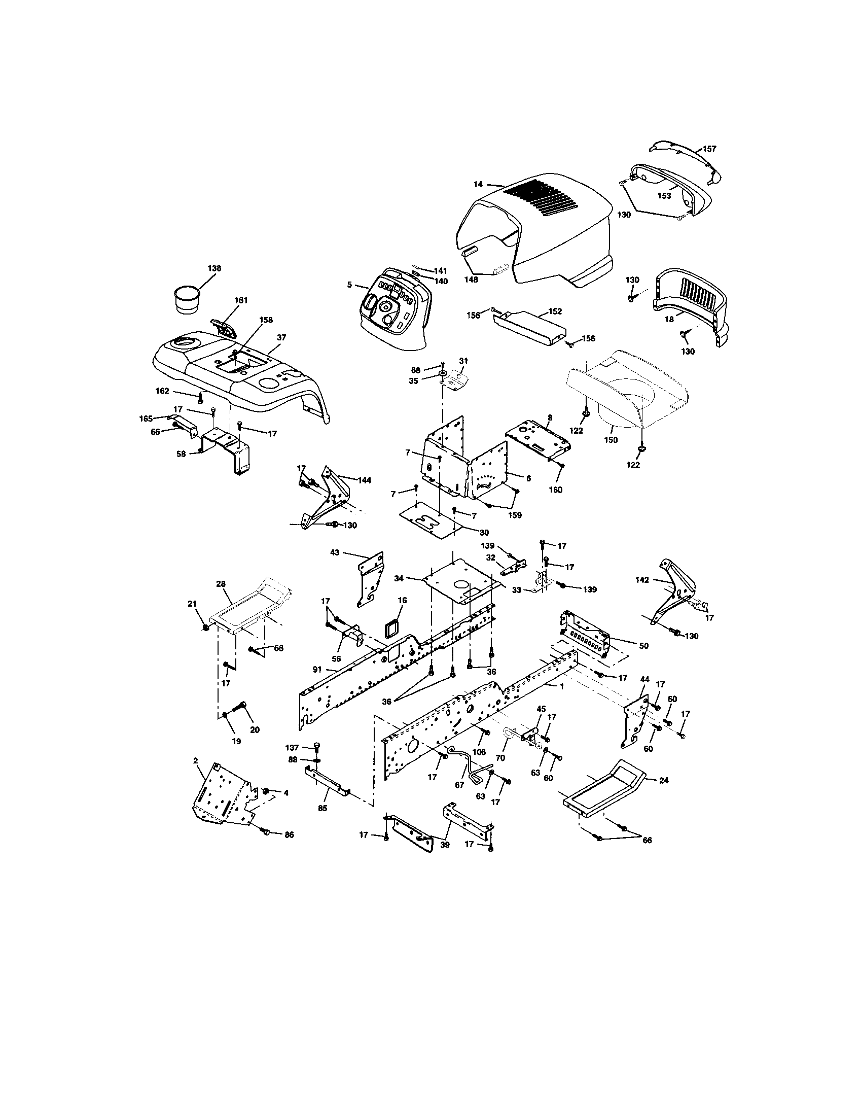Craftsman 917276010 chassis and enclosures diagram