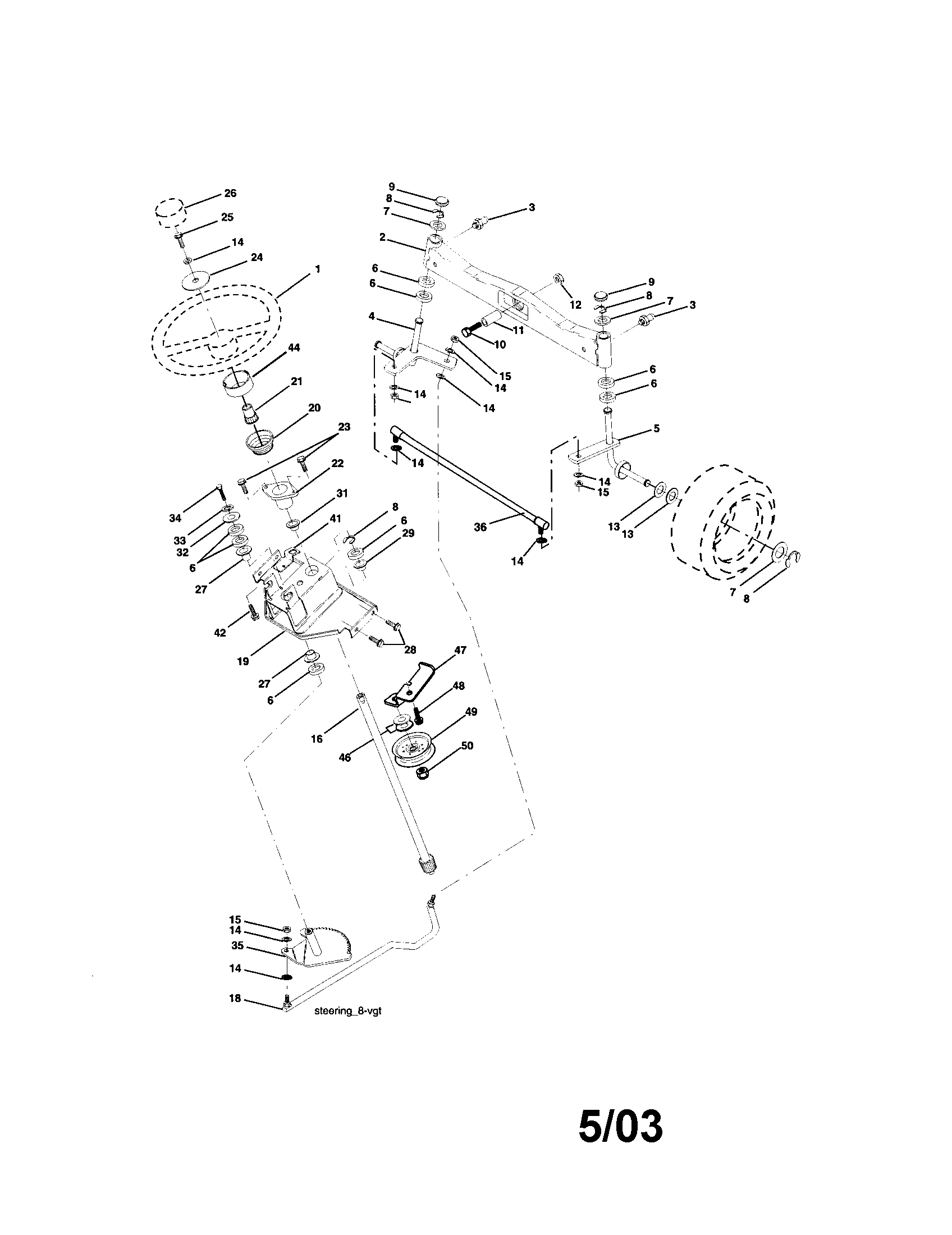 Craftsman 917276010 steering assembly diagram