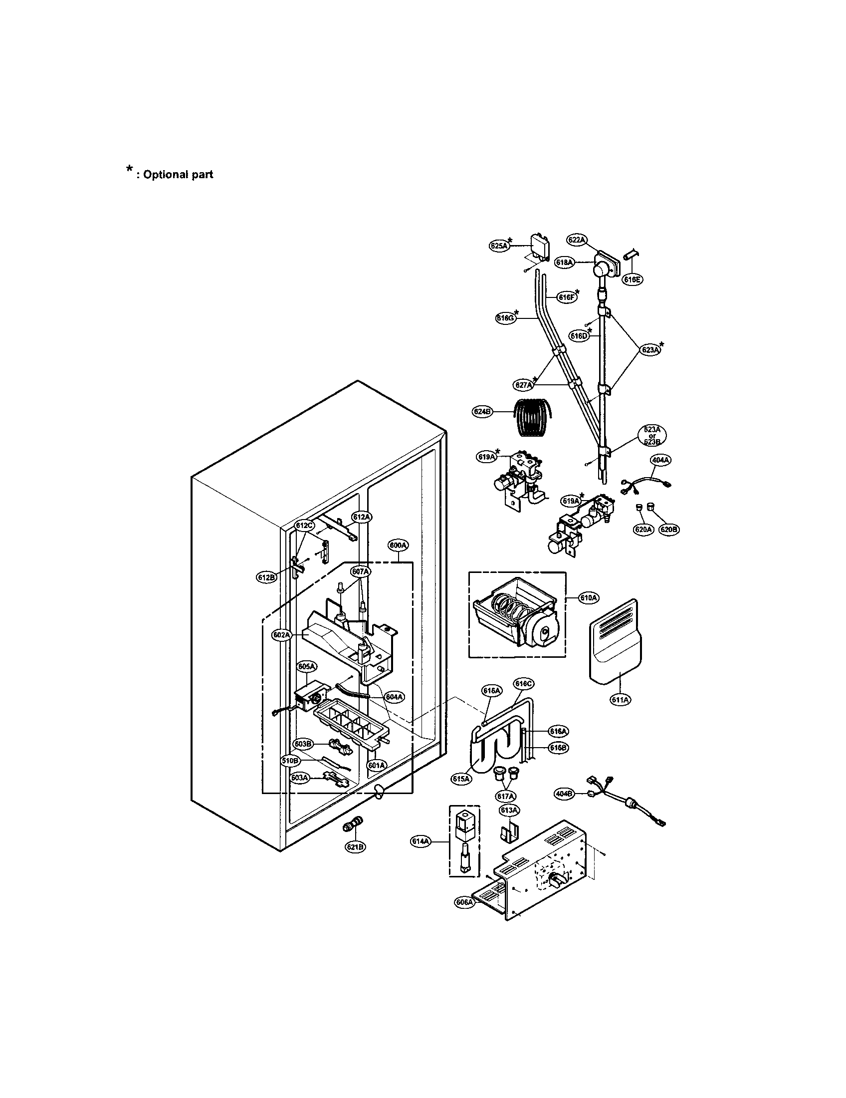 LG LRSP2031BS ice and water diagram