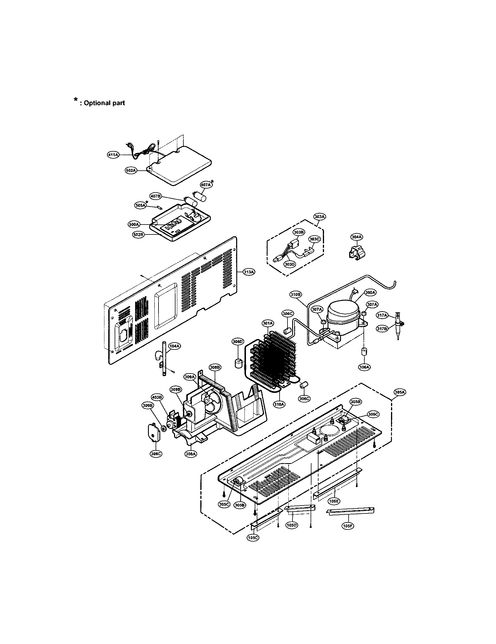 LG LRSP2031BS machine compartment diagram