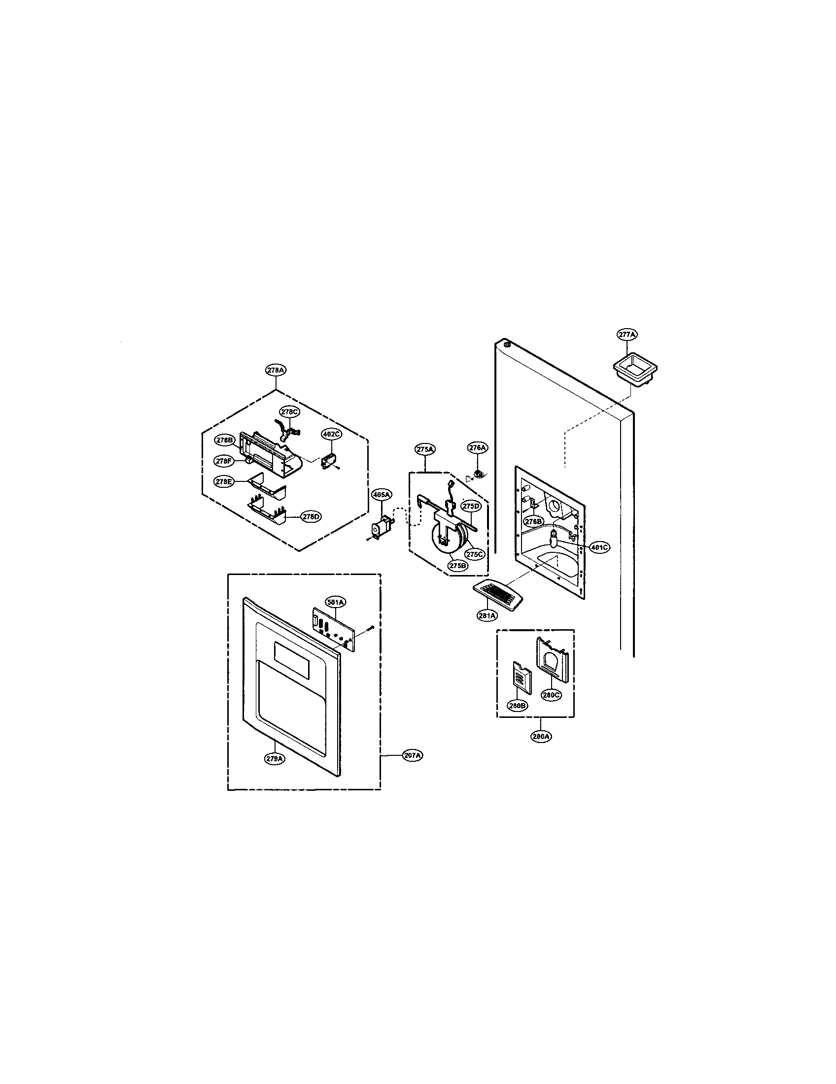 LG LRSP2031BS dispenser diagram