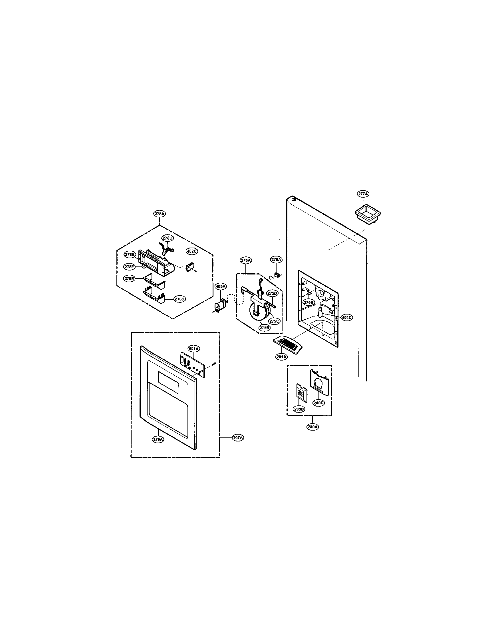 LG LRSPC2031BK despenser diagram