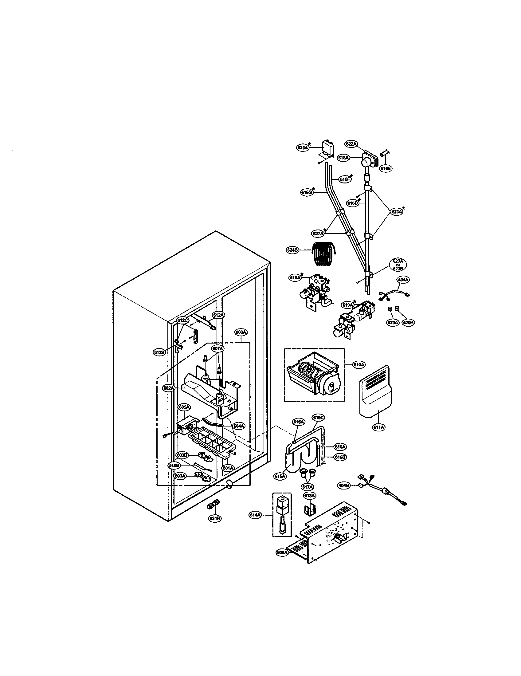 LG LRSPC2331BK ice maker diagram