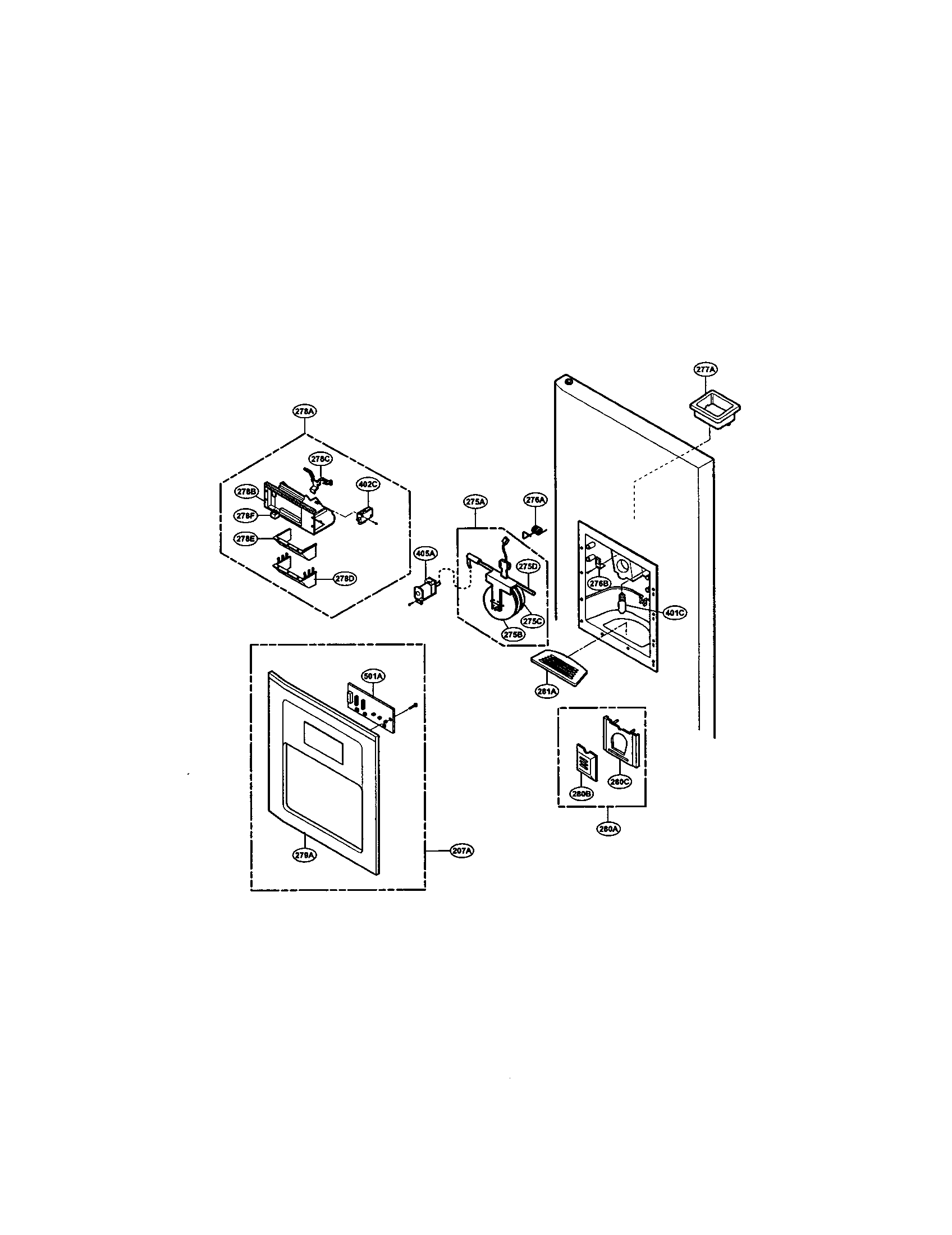 LG LRSPC2331BK dispenser diagram