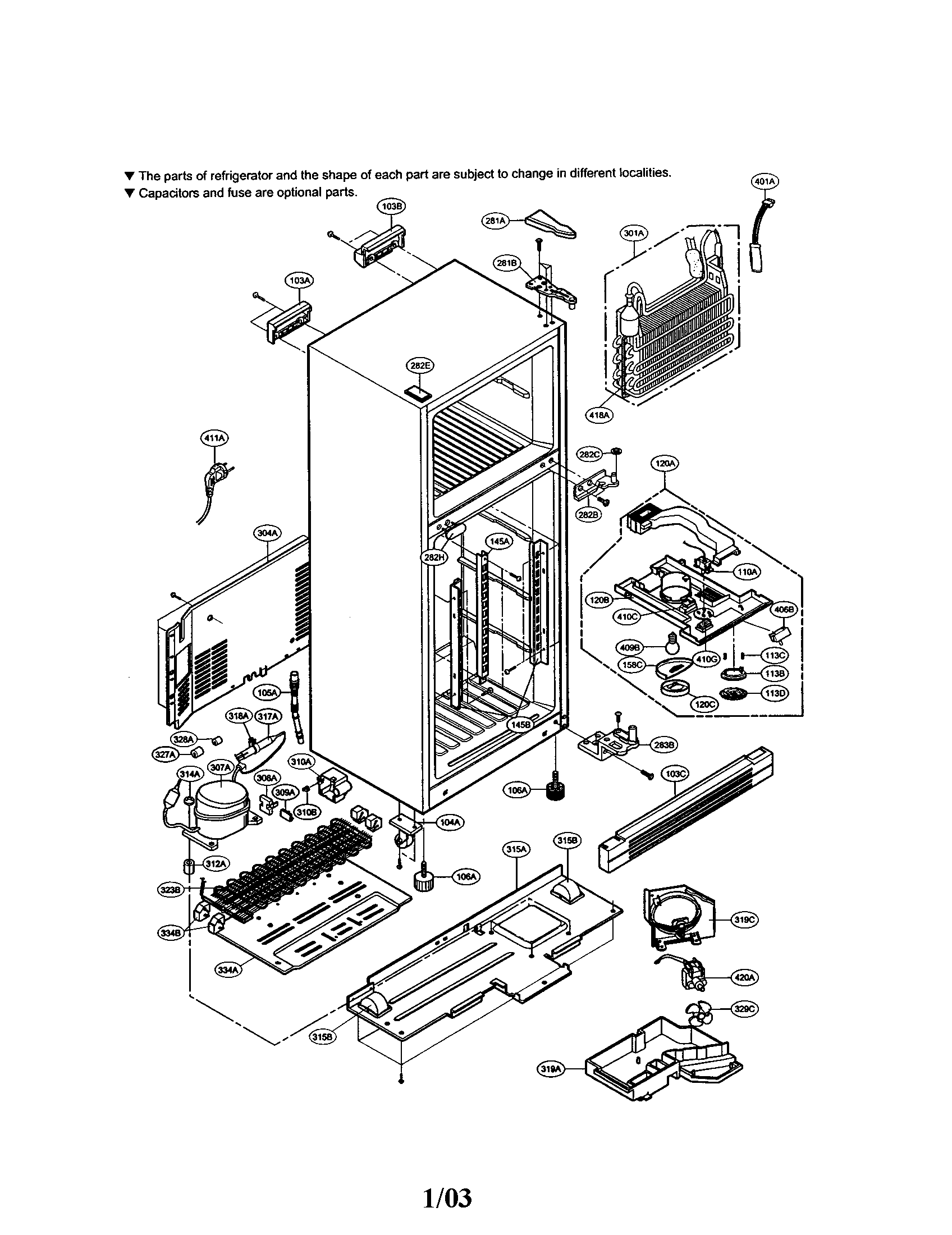 LG LRTB2021W cabinet diagram