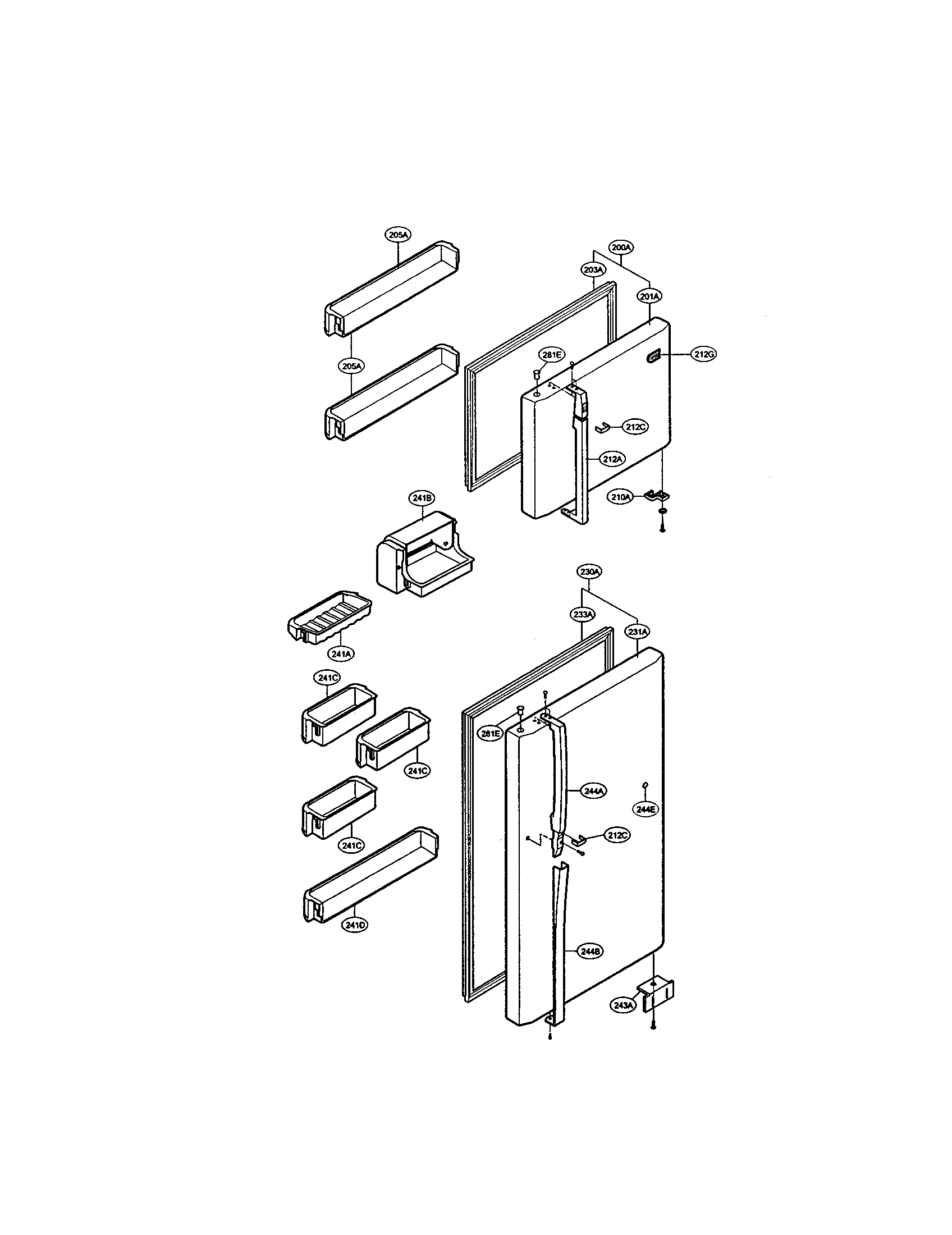 LG LRTB2021W door diagram