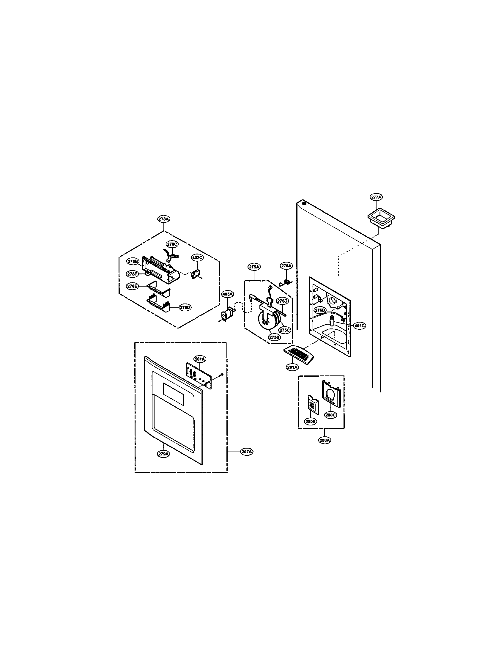LG LRSPC2331BS dispenser diagram