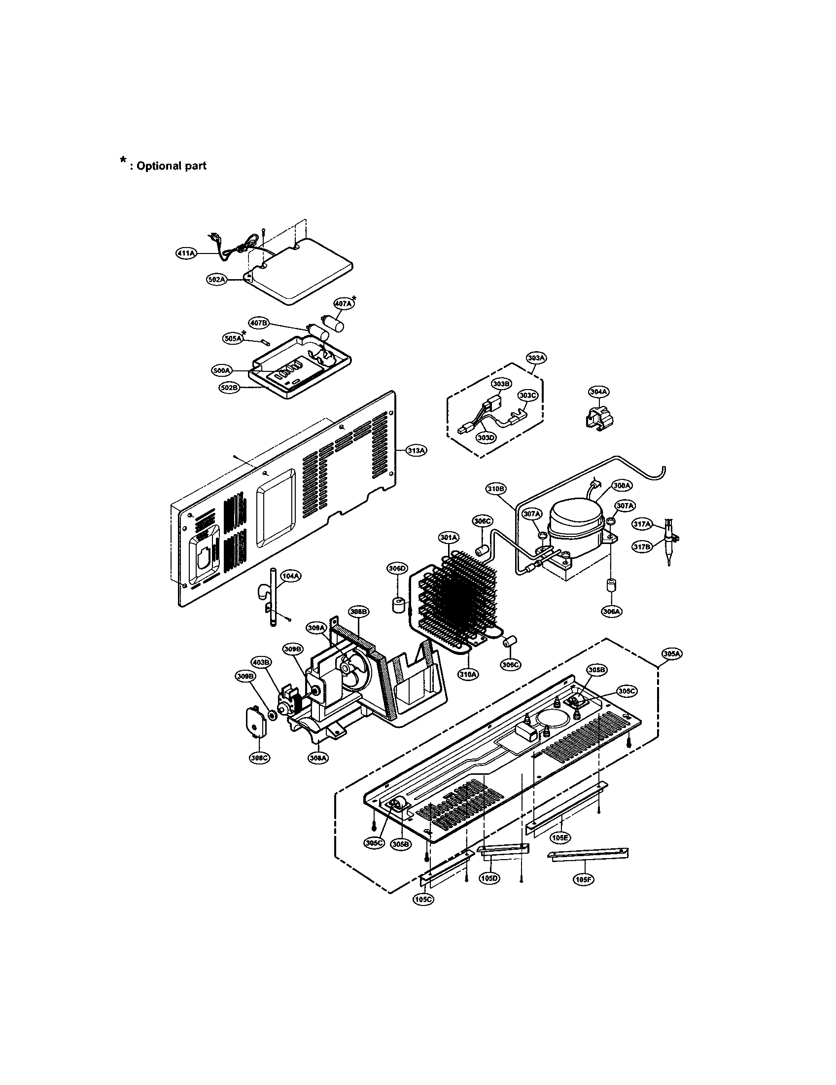 LG LRSPC2051BM machine compartment diagram