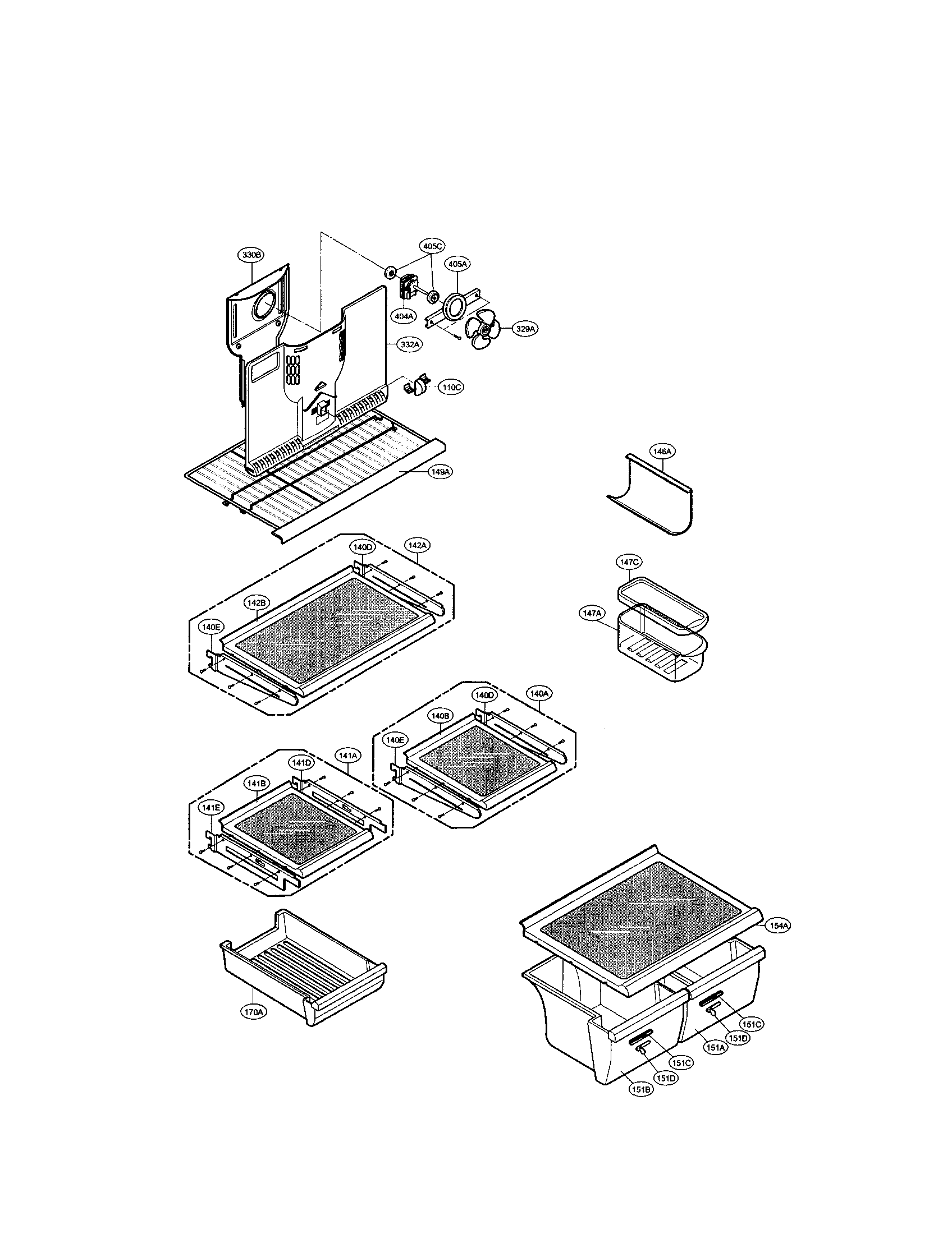 LG LRTBC2021BS shelves/fan diagram