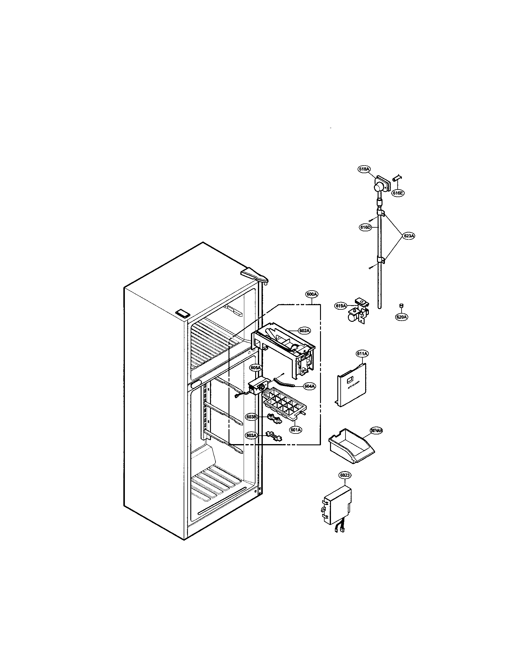 LG LRTBC2025T ice maker diagram