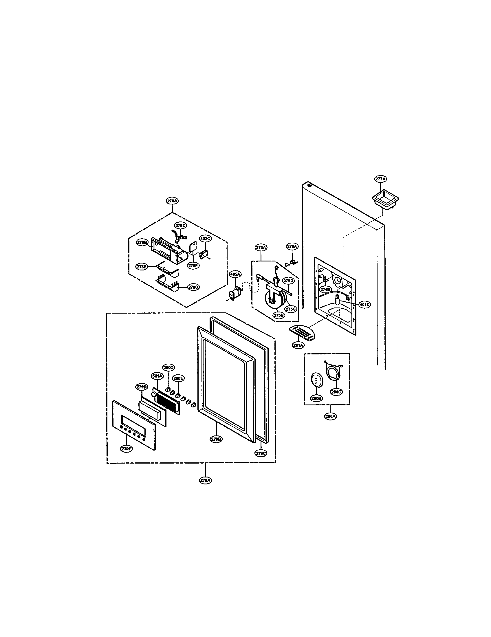 LG LRSPC2661T dispenser diagram