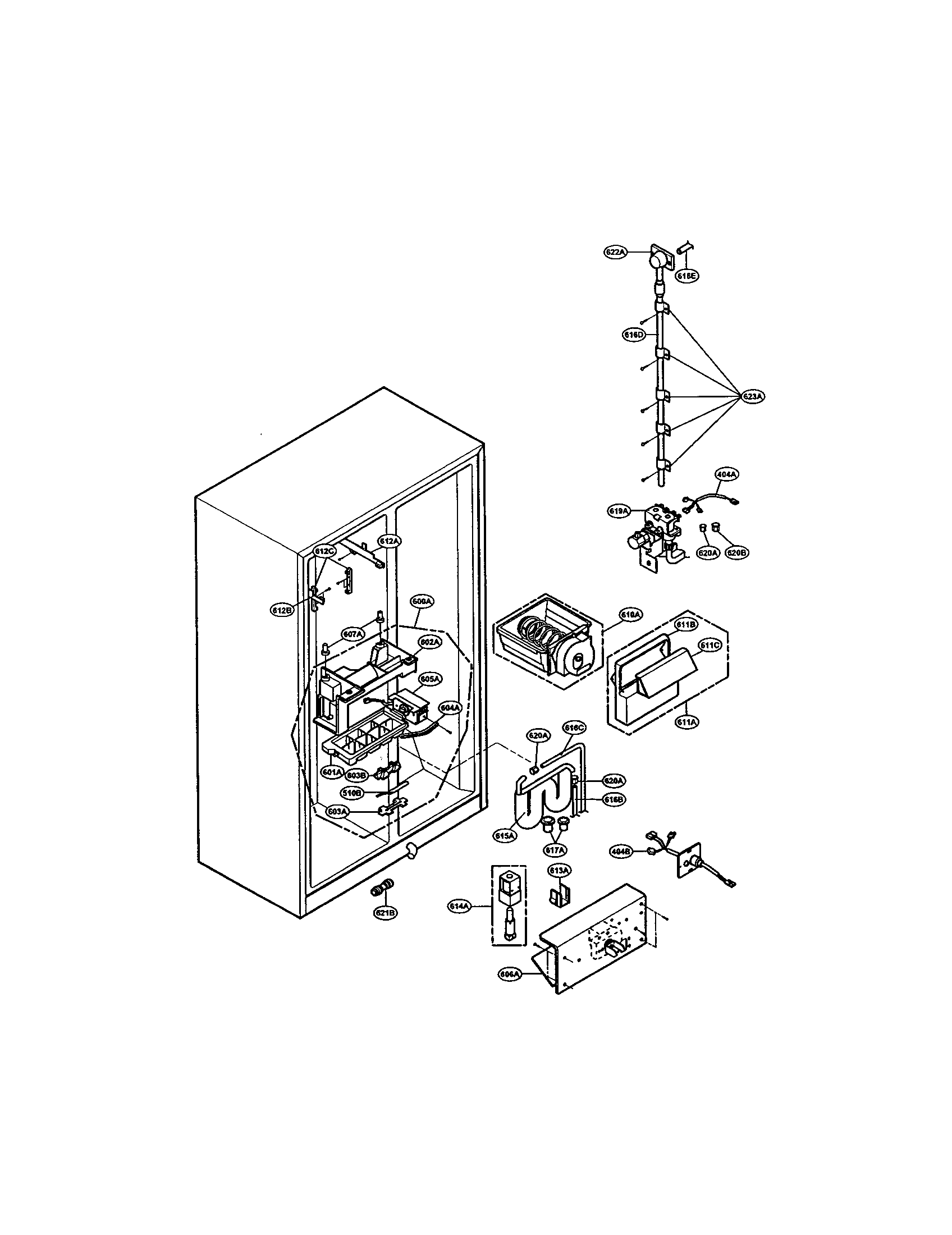LG LRSPC2661T ice and water diagram