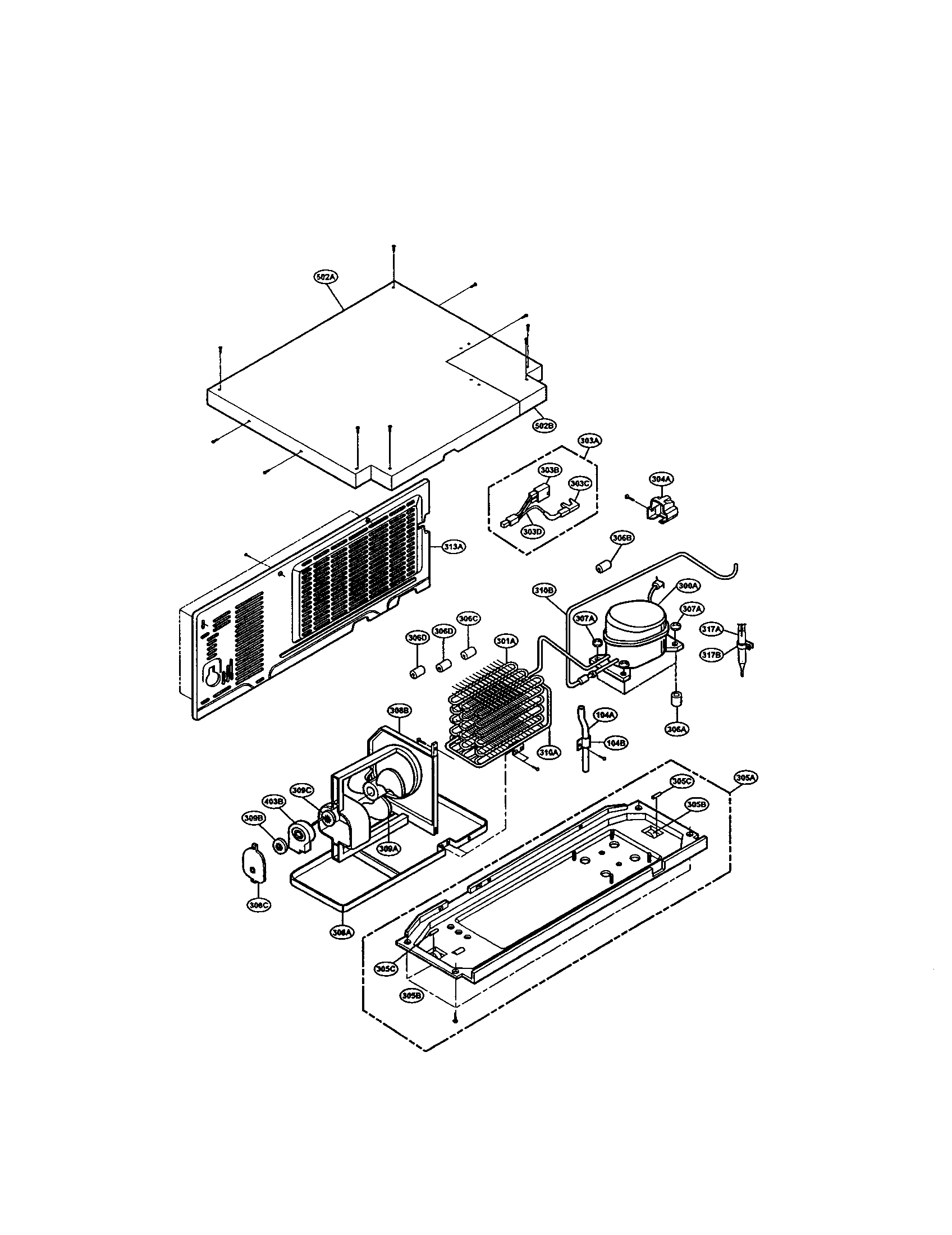 LG LRSPC2661T machine compartment diagram