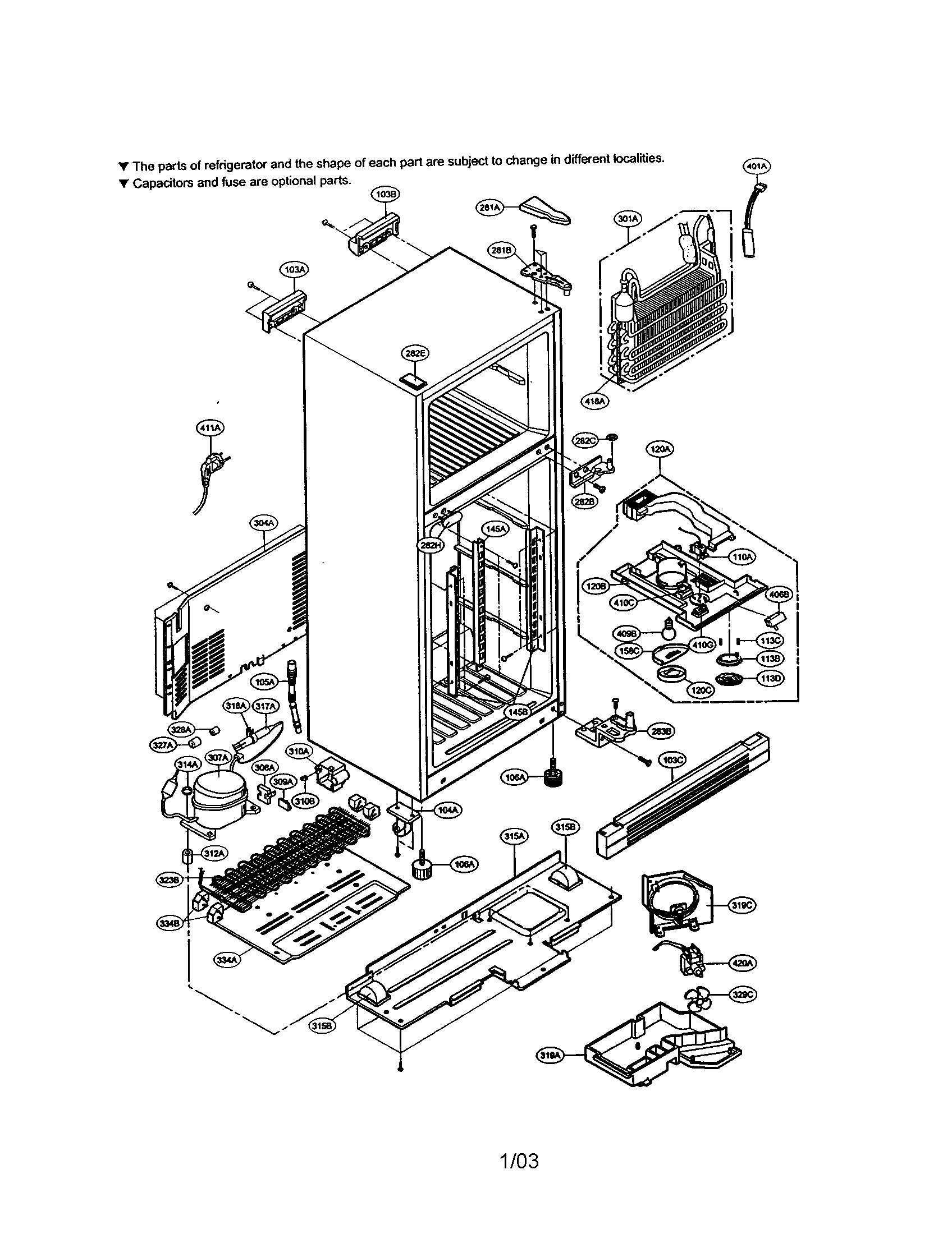 LG LRTB1821BK cabinet diagram