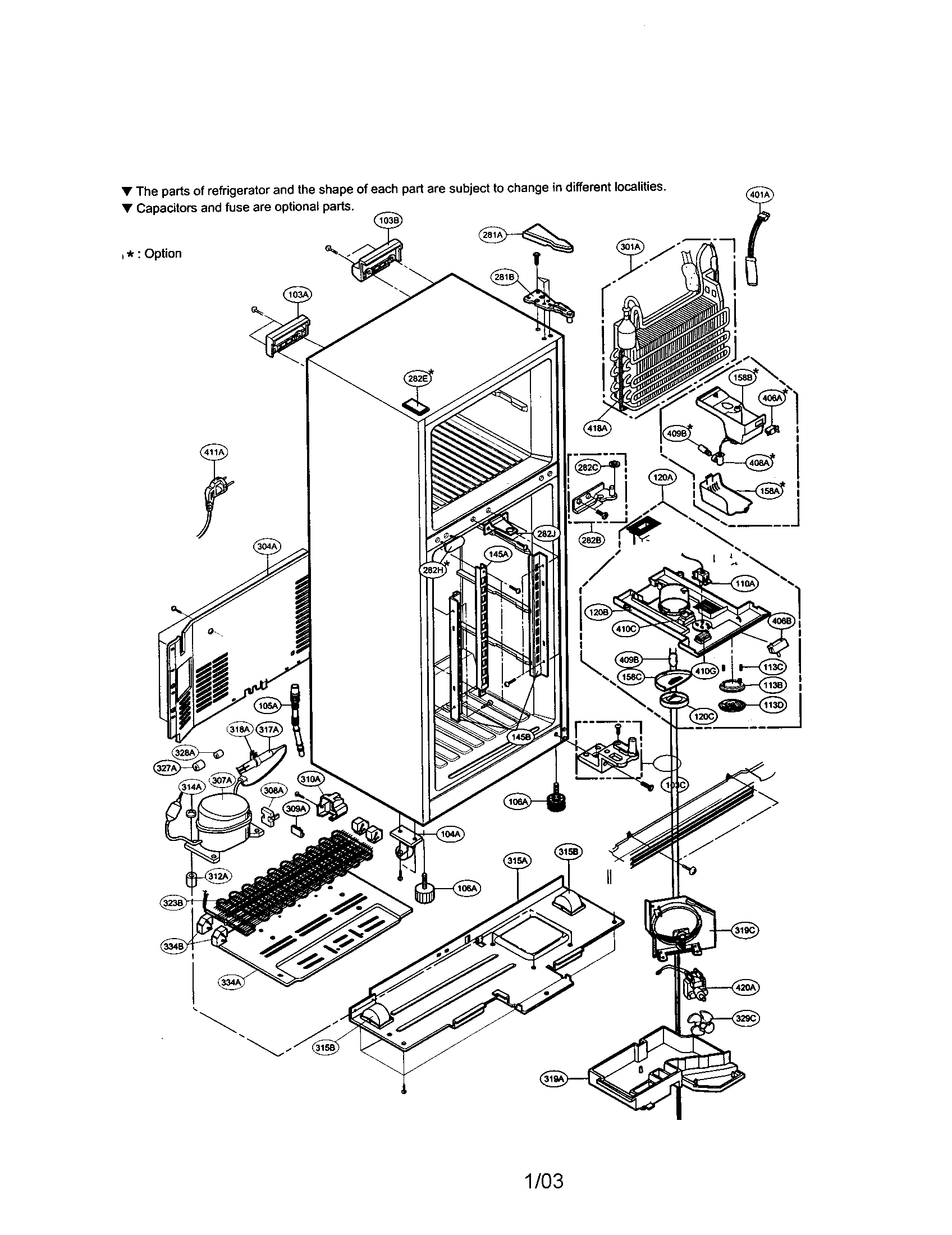 LG LRTBC2025BS cabinet diagram