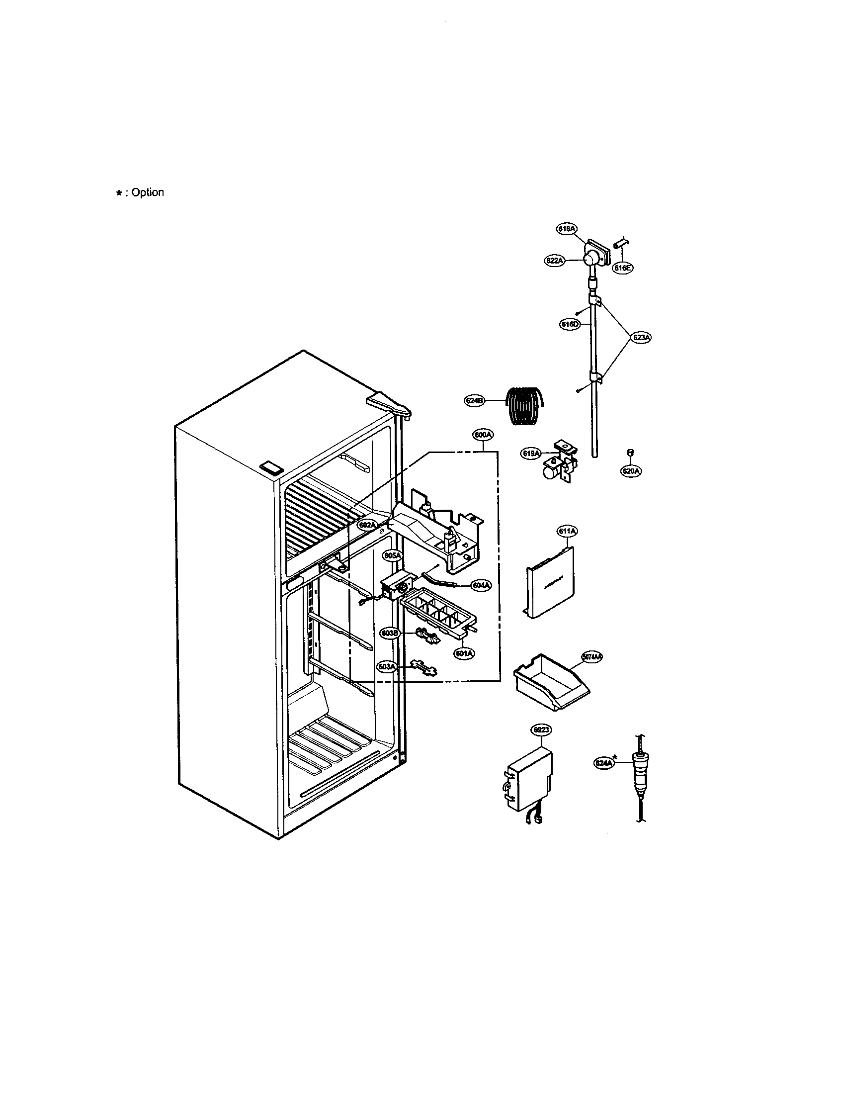 LG LRTBC2025BS icemaker diagram