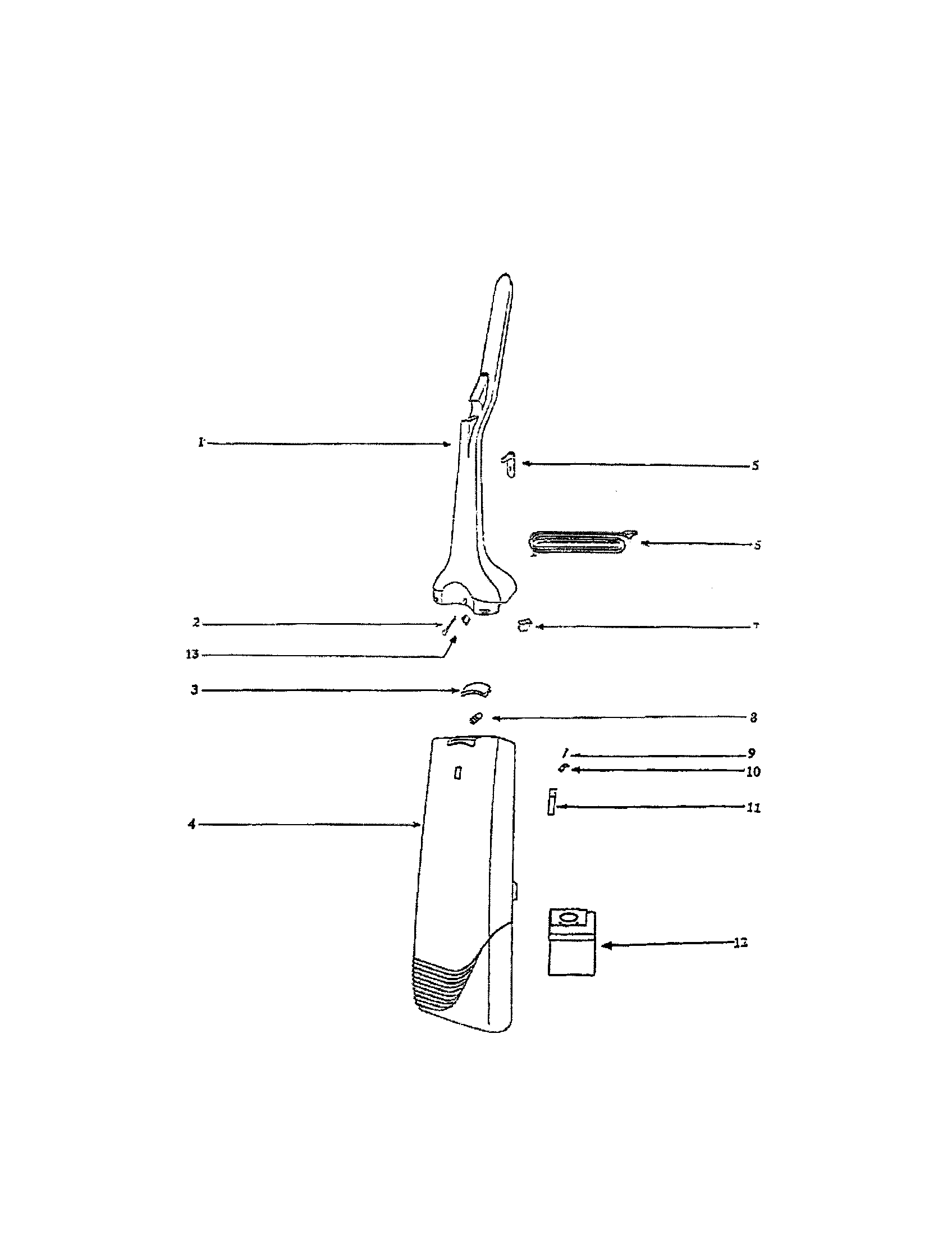 Eureka 6436AT handle/bag cover diagram