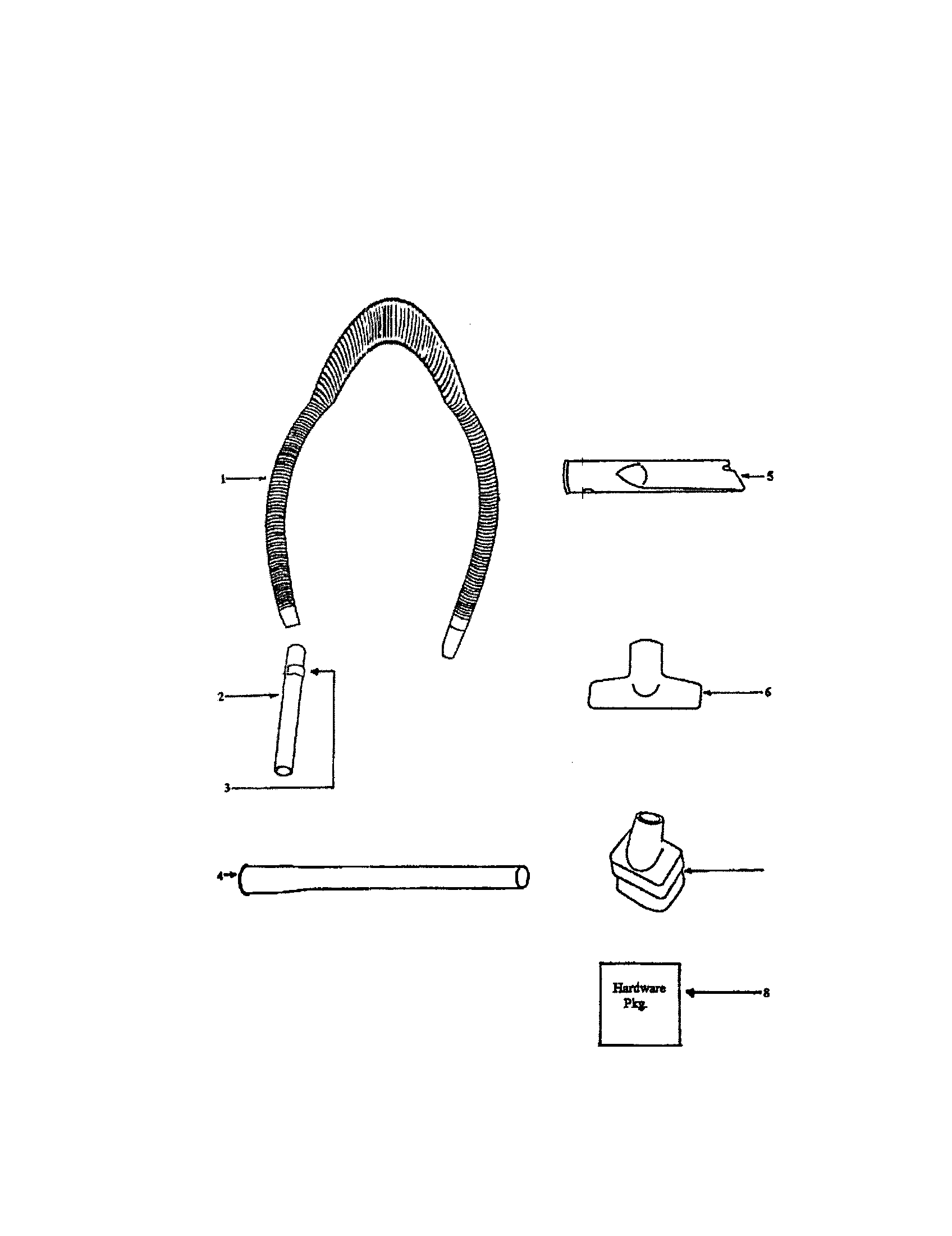Eureka 6436AT hose and accessories diagram