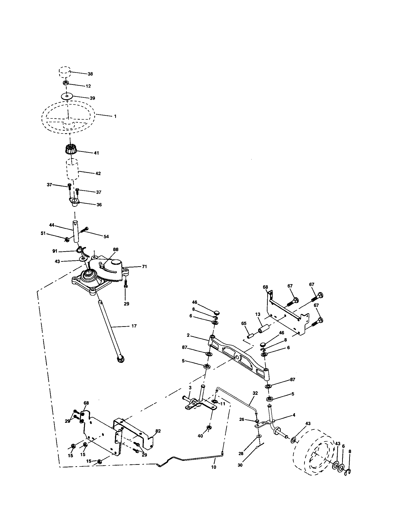 Companion 917257860 steering assembly diagram