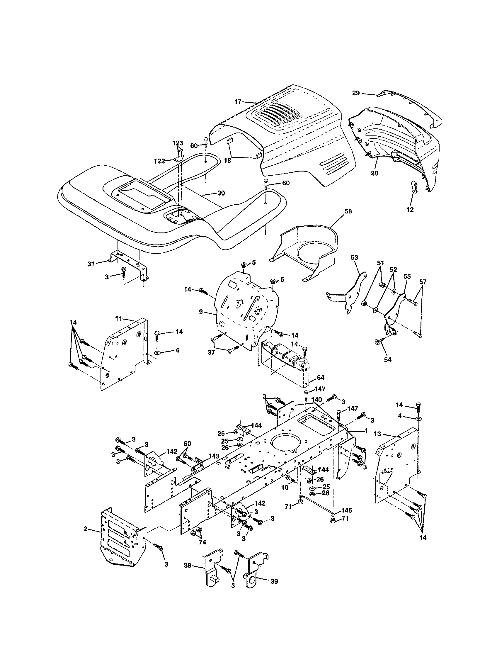 Craftsman 917258554 chassis and enclosures diagram