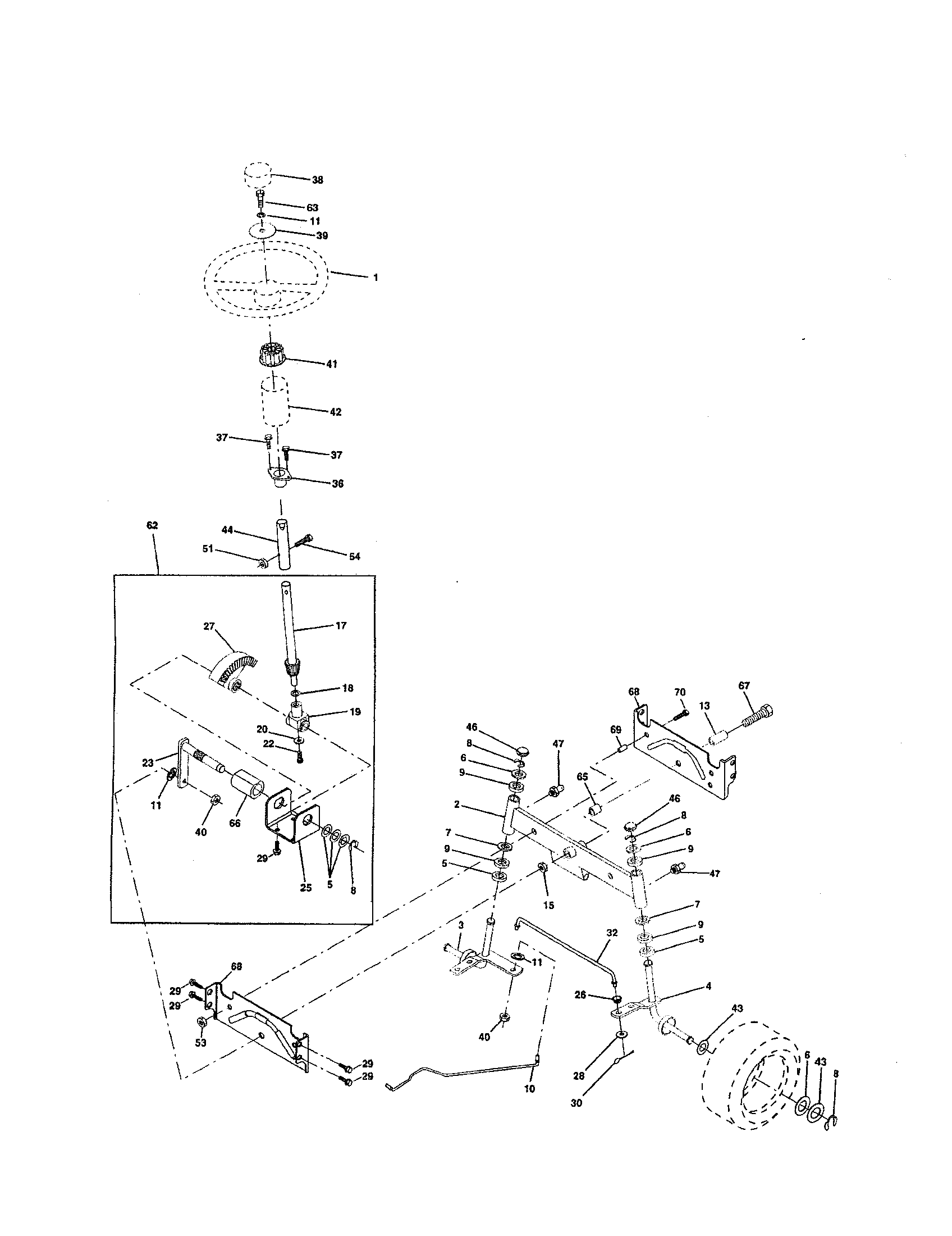 Craftsman 917258554 steering assembly diagram