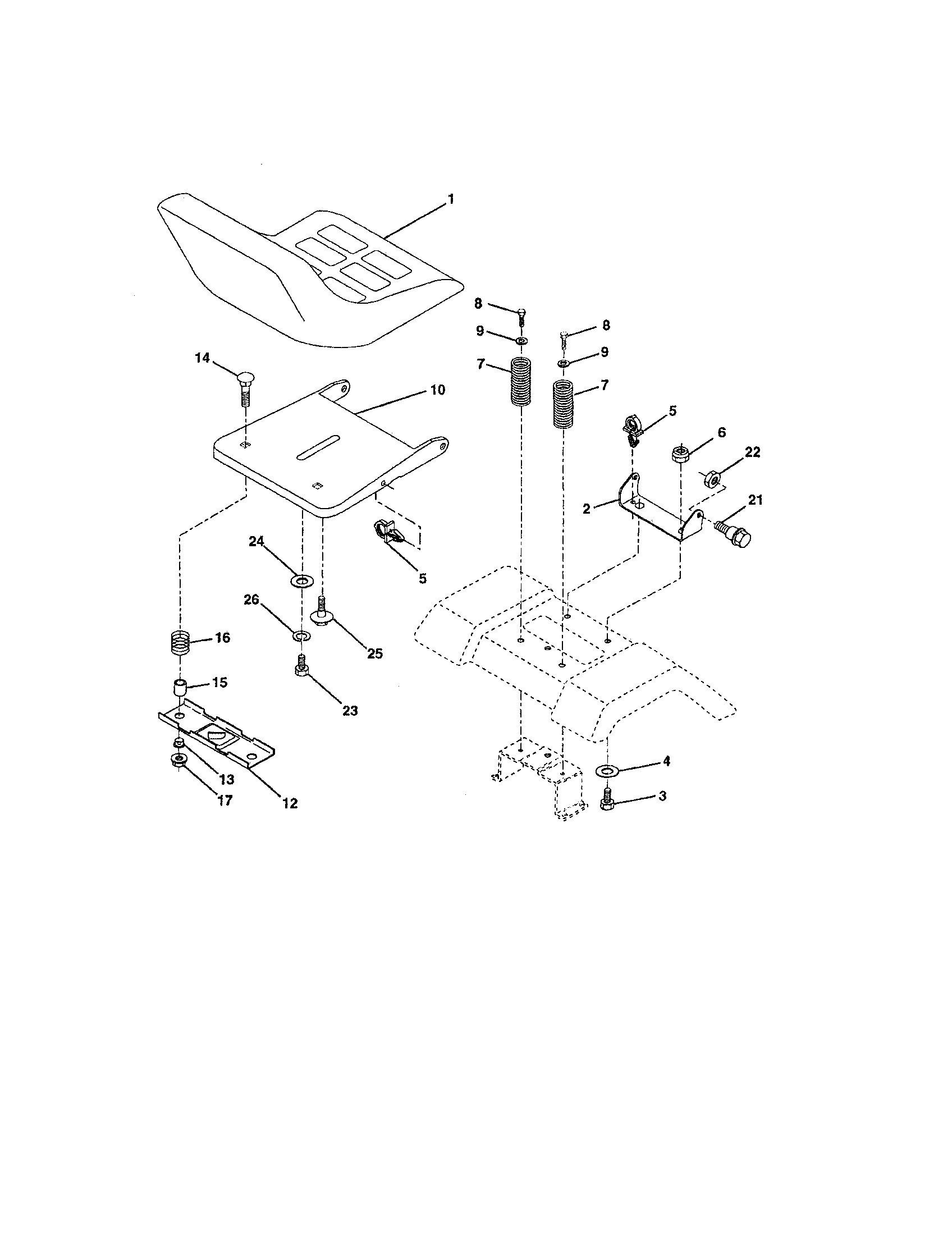 Craftsman 917258554 seat assembly diagram
