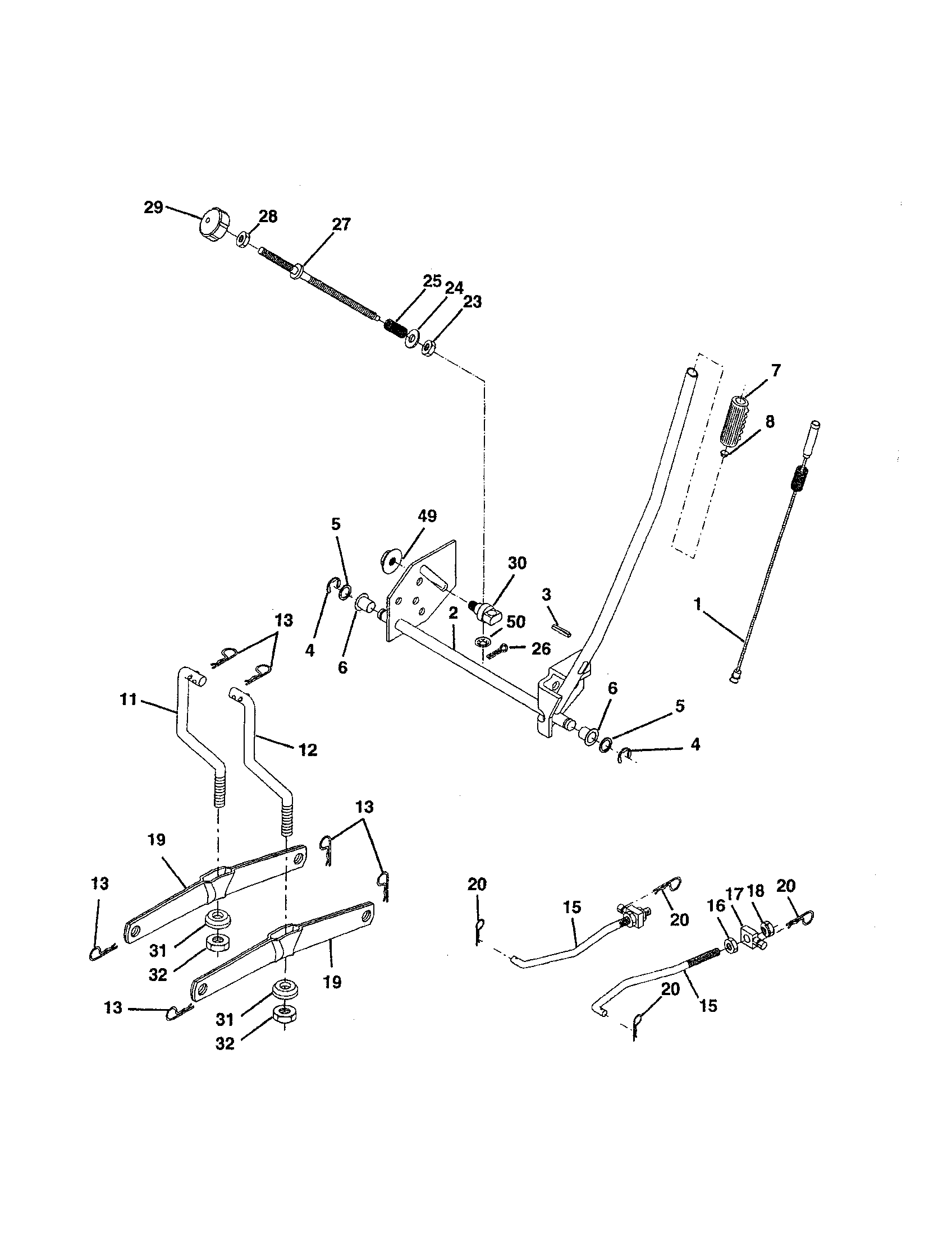 Craftsman 917258554 mower lift diagram