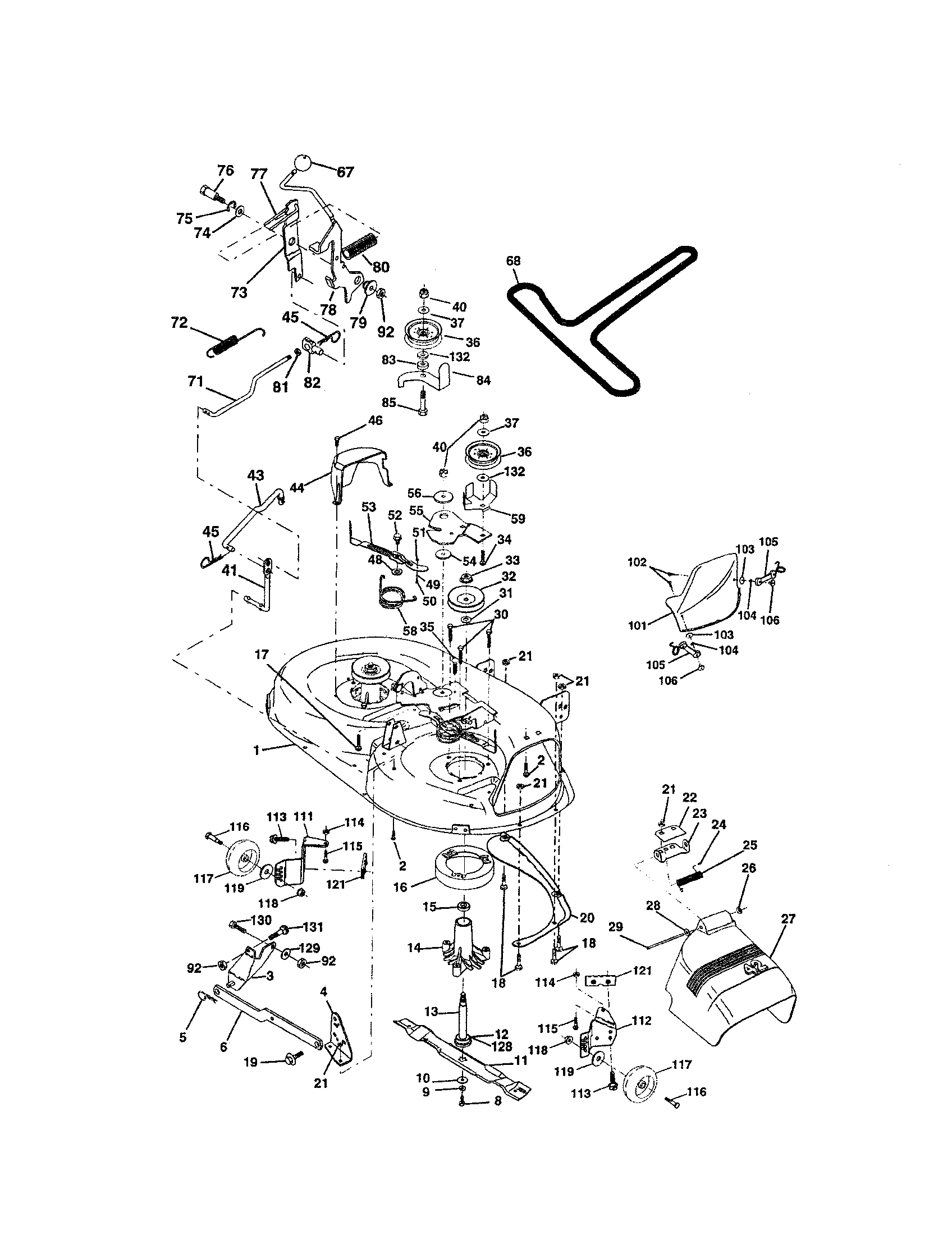 Craftsman 917258554 mower deck diagram