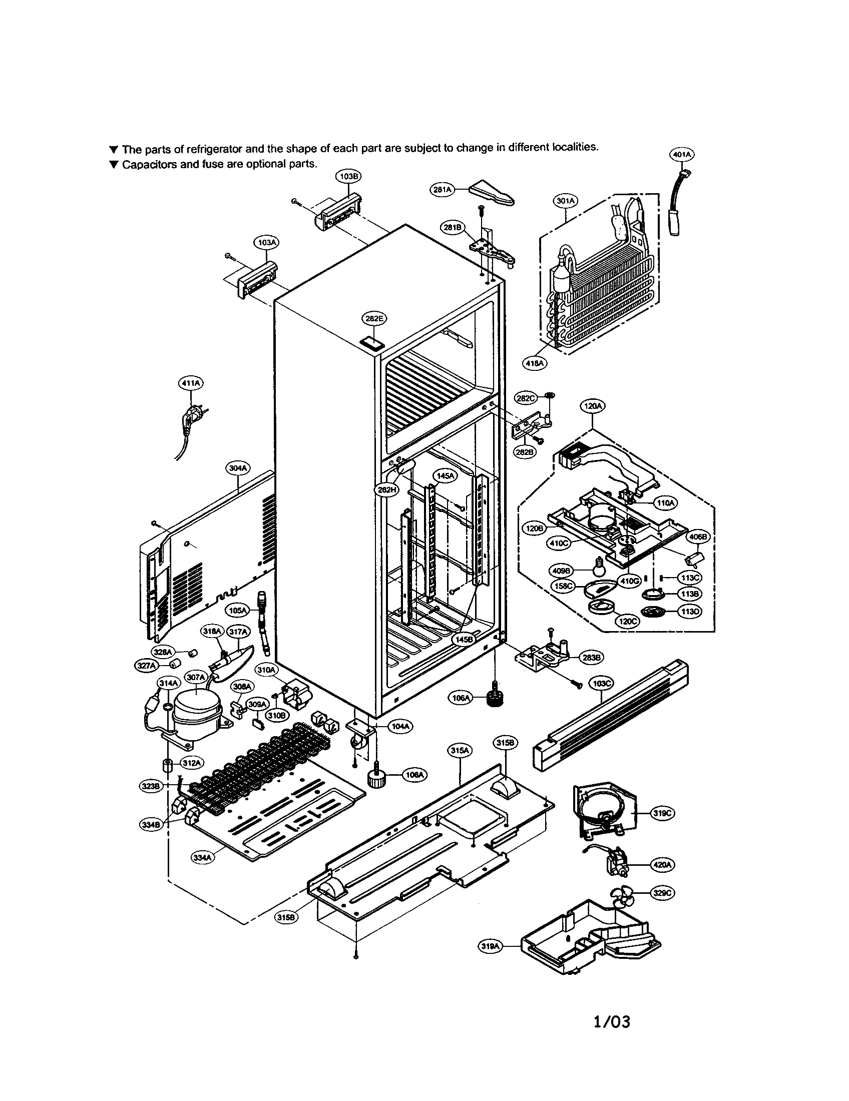 LG LRTG2011W cabinet diagram
