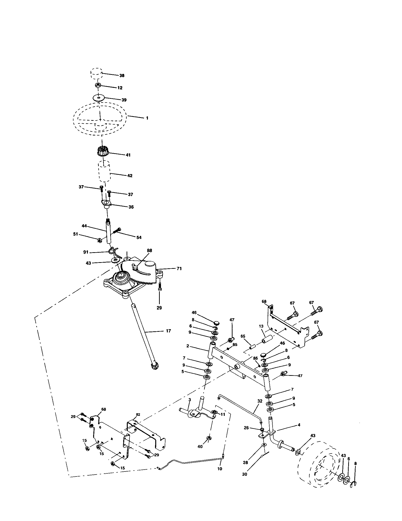Companion 917257840 steering assembly diagram