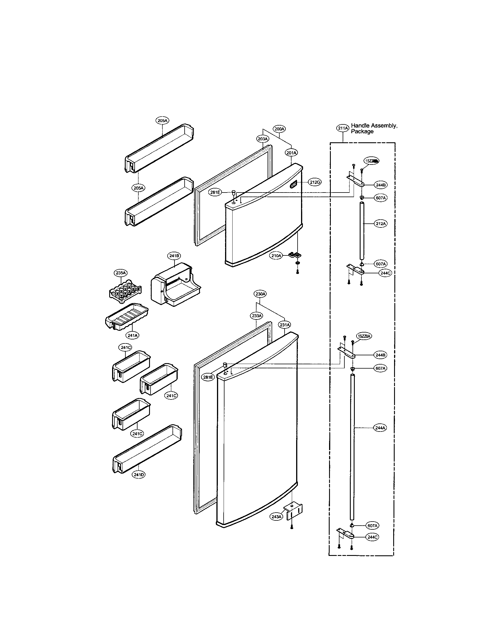 LG LRTPC2031NI door and shelving diagram